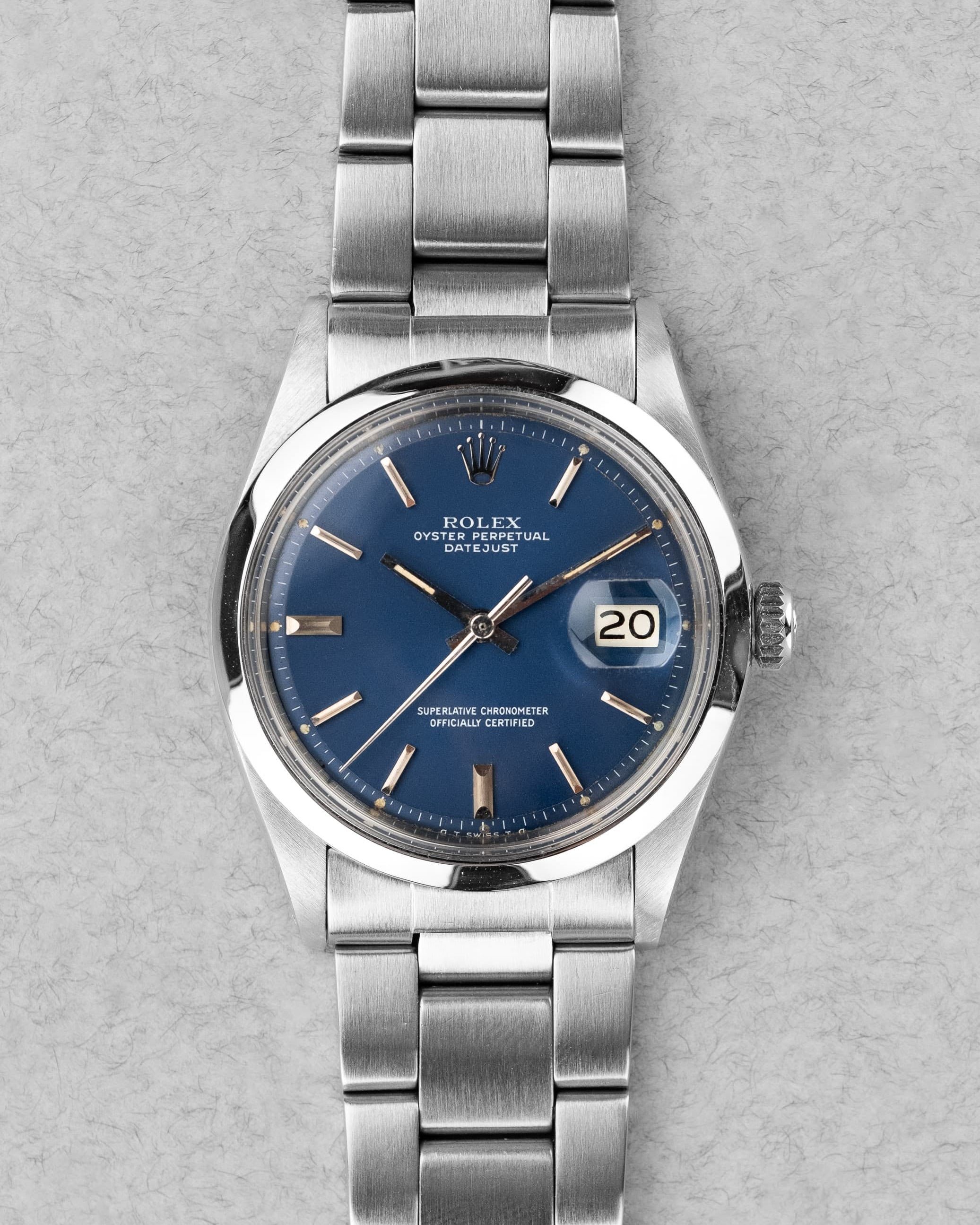 MVQY Rolex Datejust 1600 « Bleu Sigma » de 1971 - Front