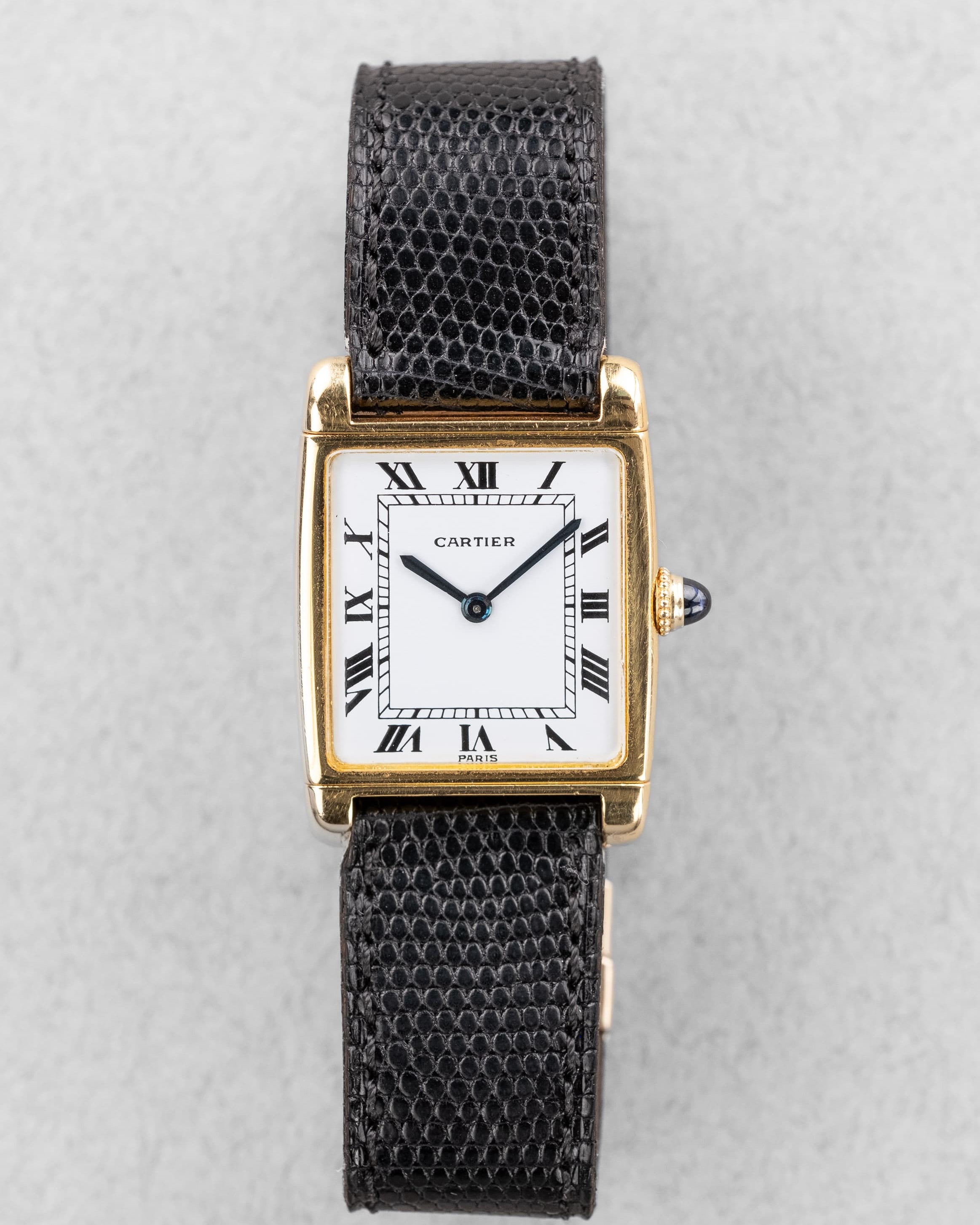 N57U Rare Cartier Tank Réversible/Reverso Grande Taille en or jaune - Front