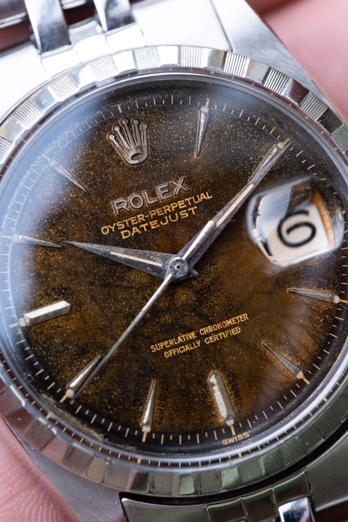 NA1Z Rolex Datejust ref. 6605 스틸, 1959년 – 경이로운 「Tropical」 다이얼 - 다이얼