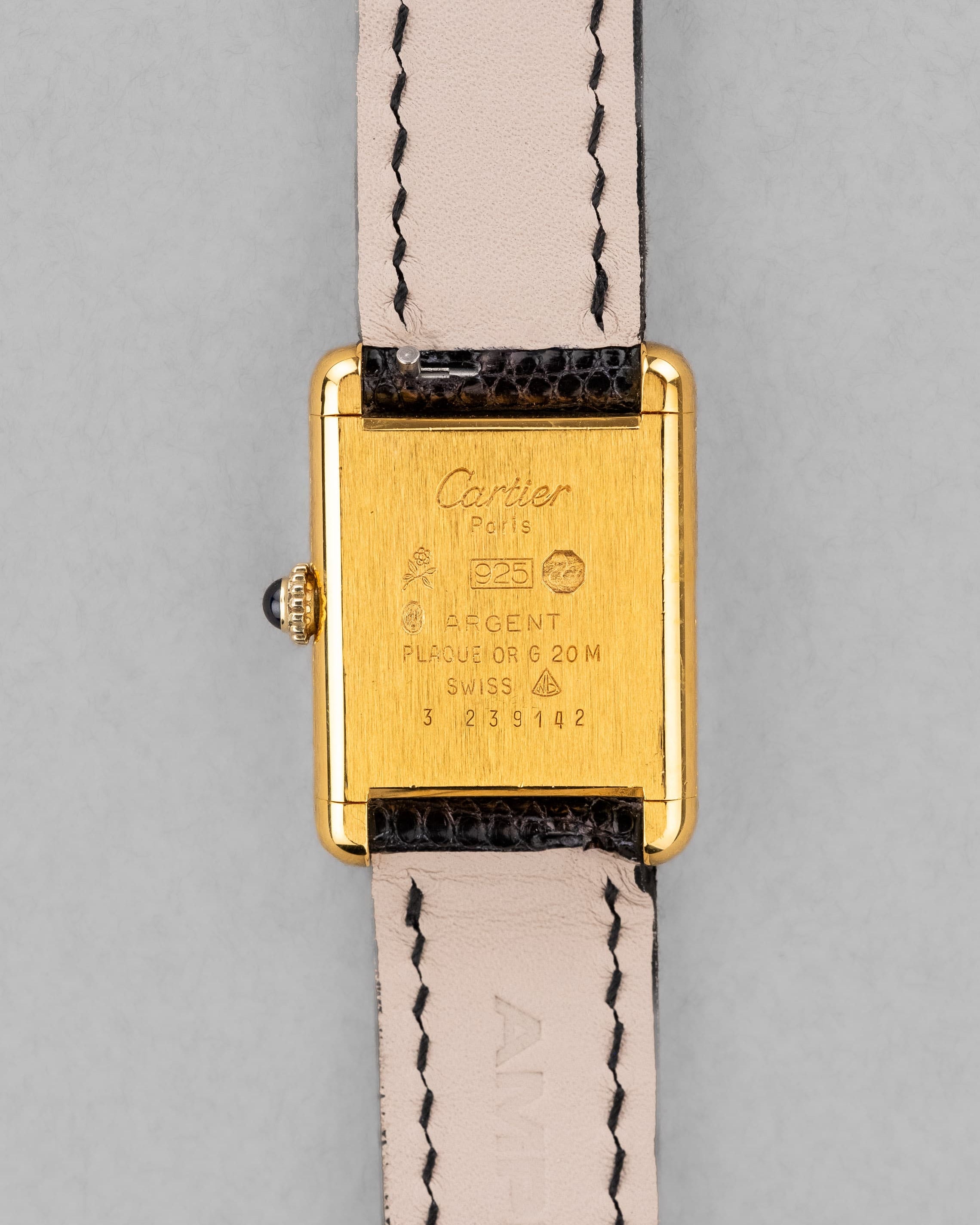 P5PN Cartier Tank Must Mécanique PM 3 Lady « Black Roman Dial » - Back