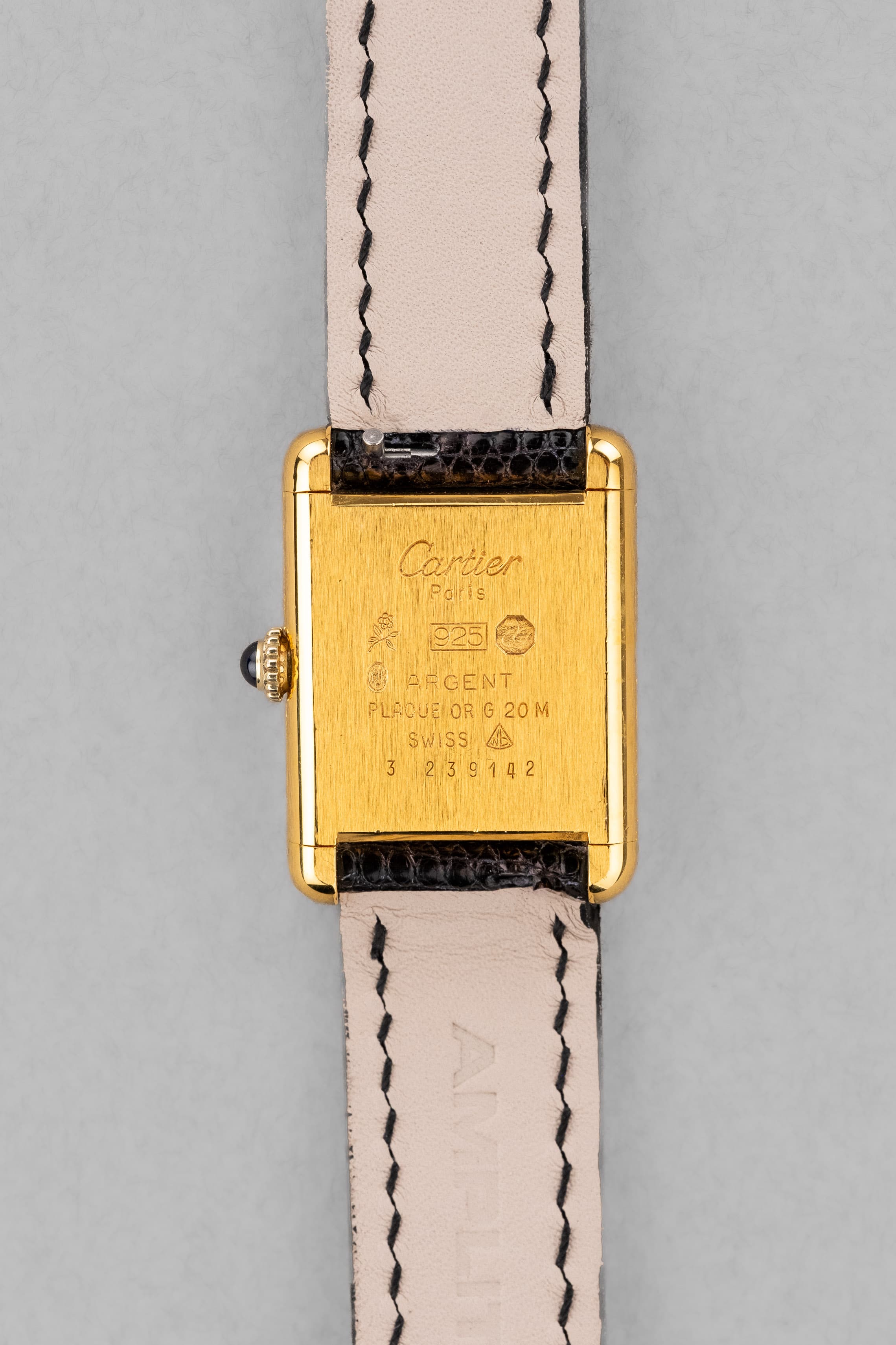 P5PN Cartier Tank Must Mécanique PM 3 Lady « Black Roman Dial » - Back