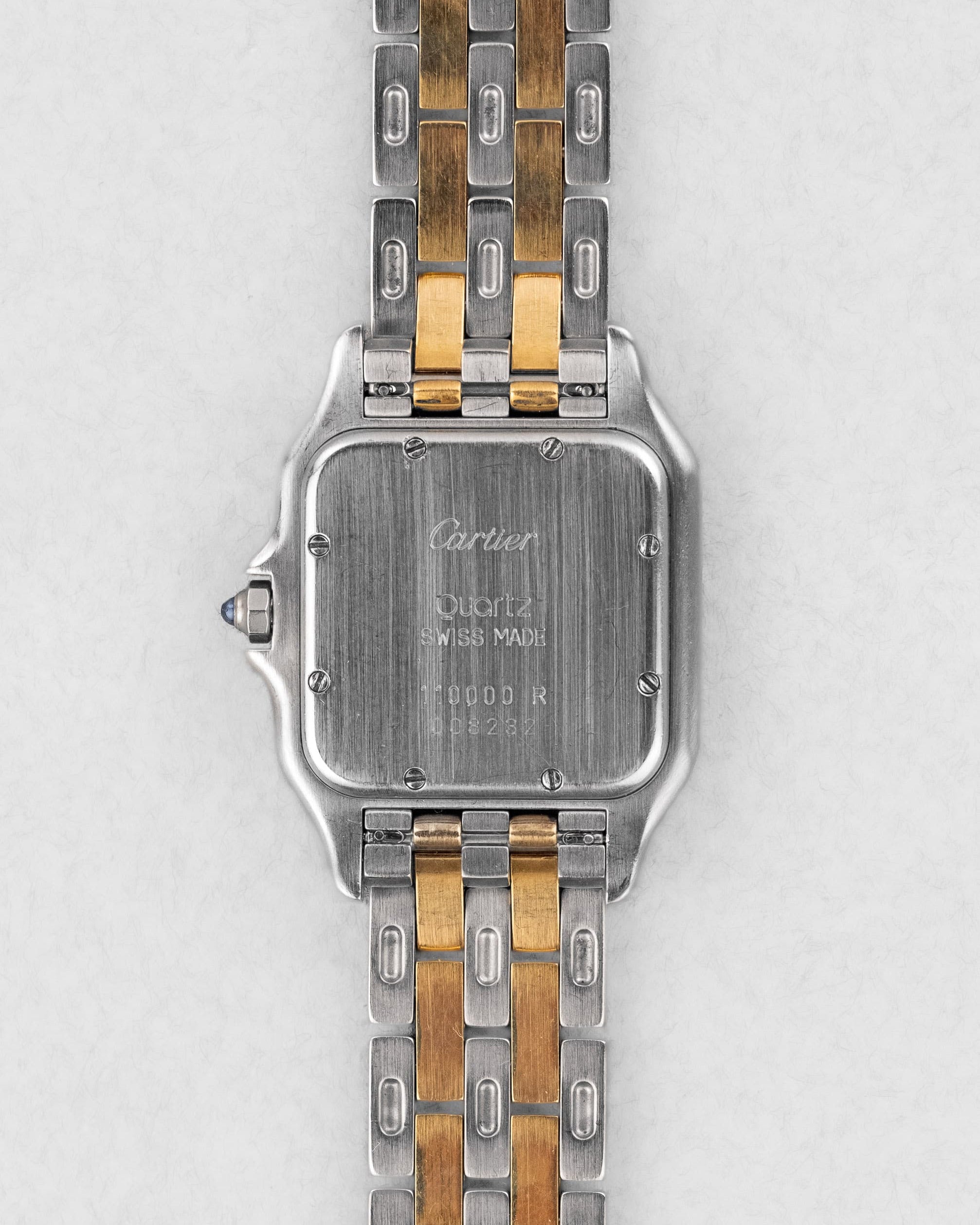 P8EY Cartier Panthère « Medium 2 rangs », réf. 110000R, en or jaune et acier, circa 1995 - Back