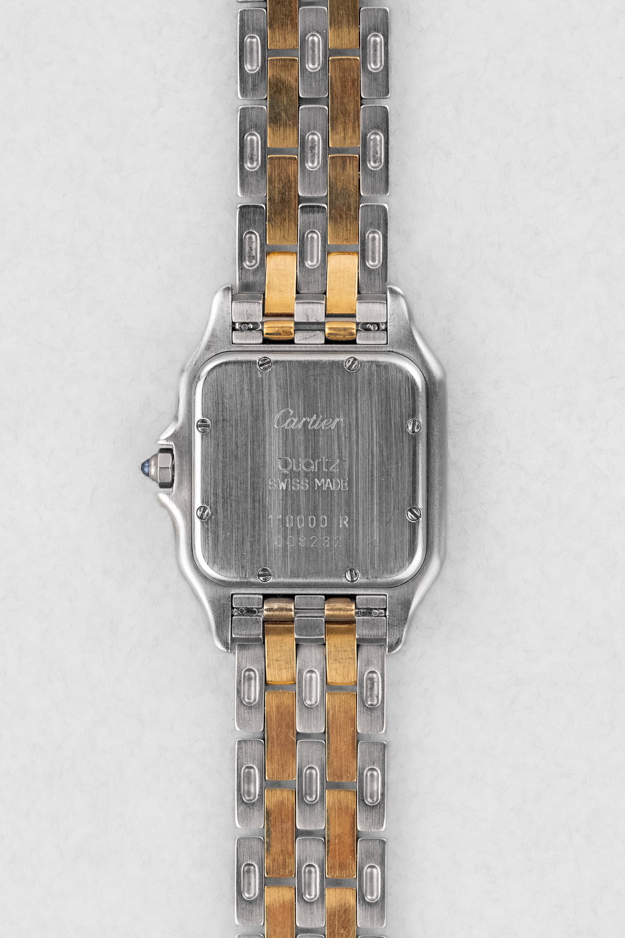 P8EY Cartier Panthère « Medium 2 rangs », réf. 110000R, en or jaune et acier, circa 1995 - Back