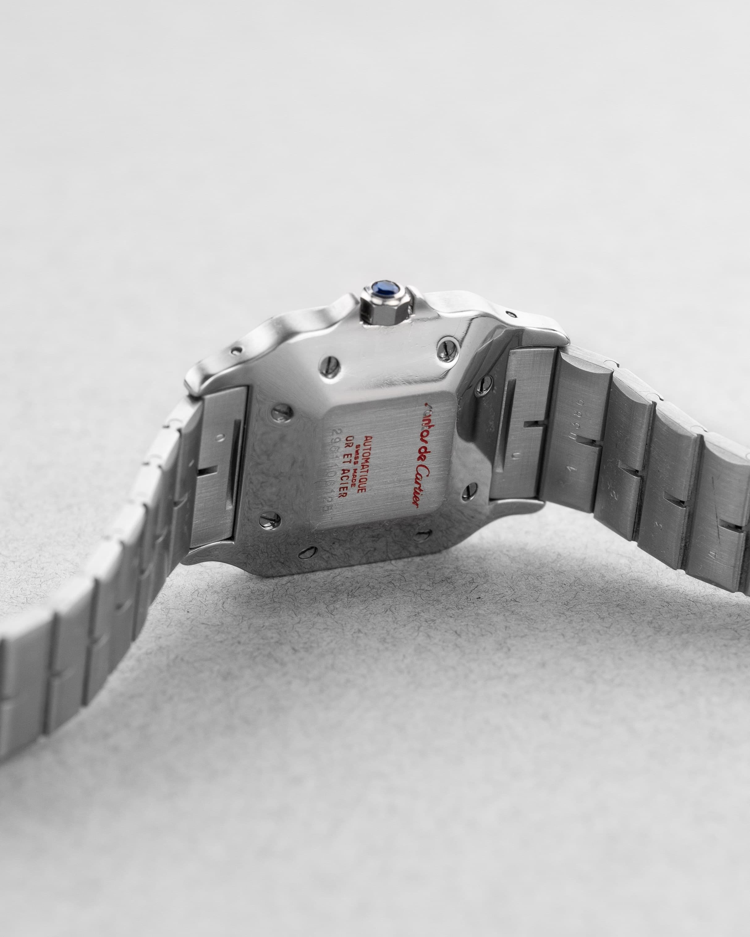 PMGK Cartier Santos Carrée GM réf. 2961 en acier et or jaune de 1984 - Back