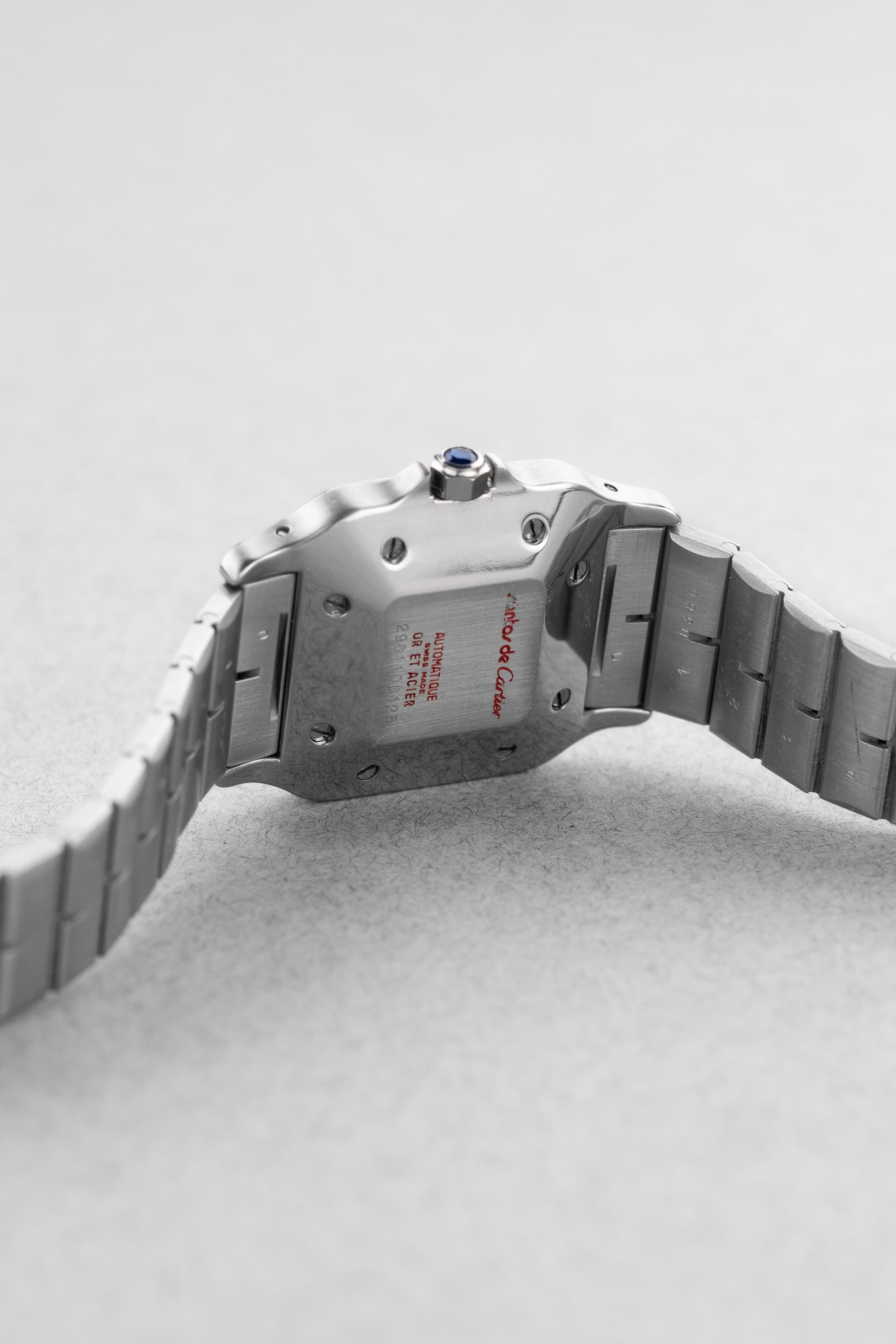 PMGK Cartier Santos Carrée GM réf. 2961 en acier et or jaune de 1984 - Back