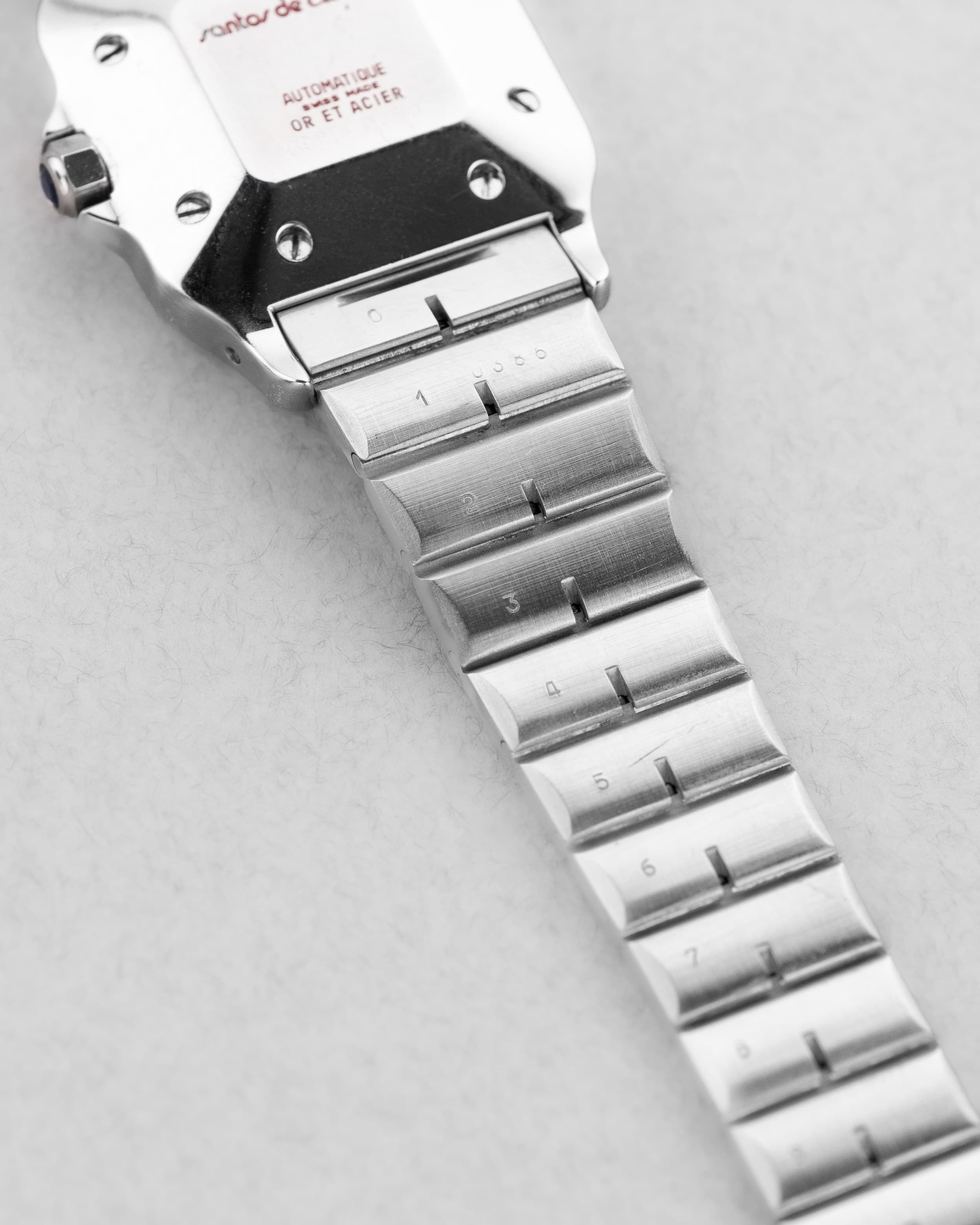 PMGK Cartier Santos Carrée GM réf. 2961 en acier et or jaune de 1984 - Bracelet Back