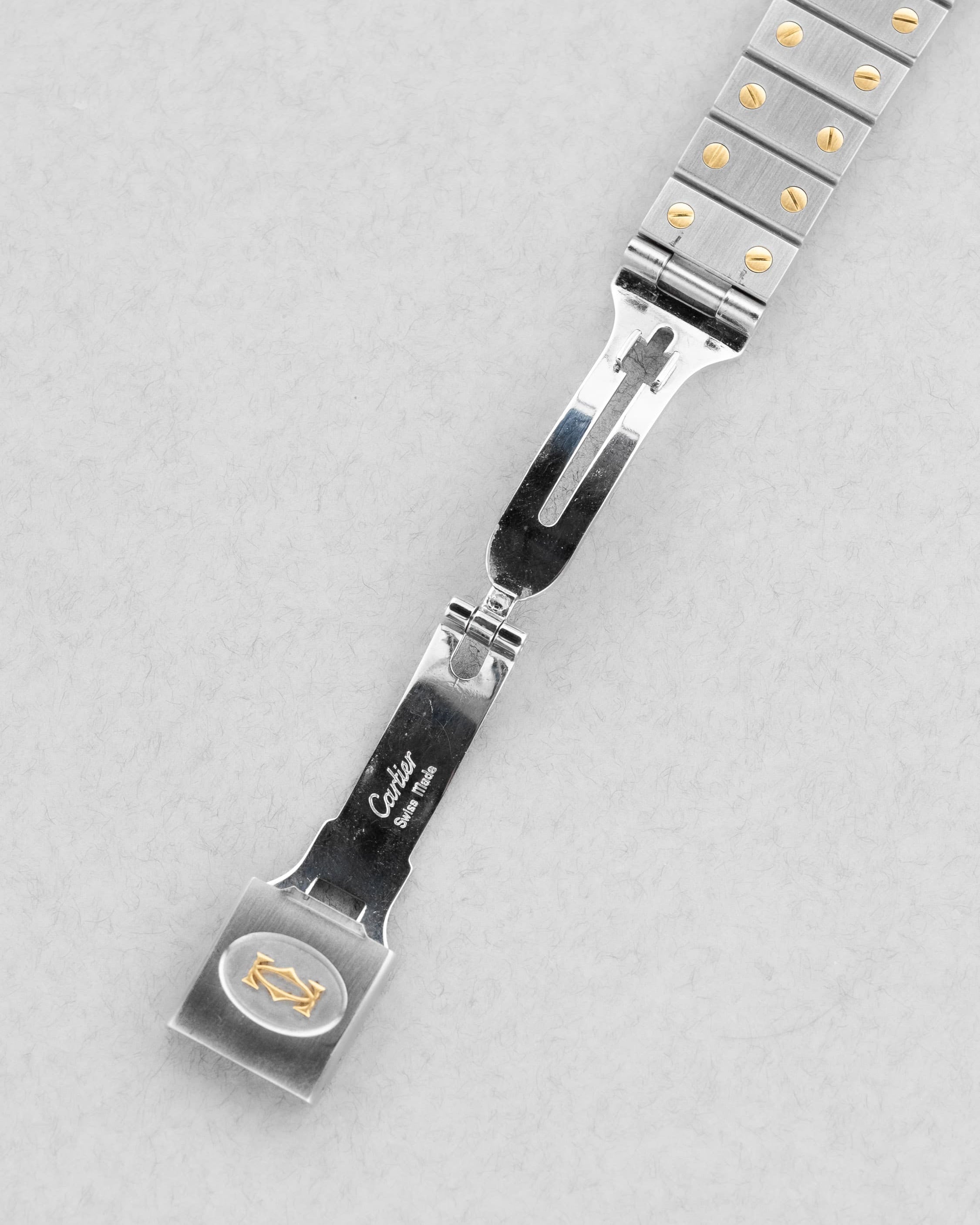 PMGK Cartier Santos Carrée GM réf. 2961 en acier et or jaune de 1984 - Buckle Inside