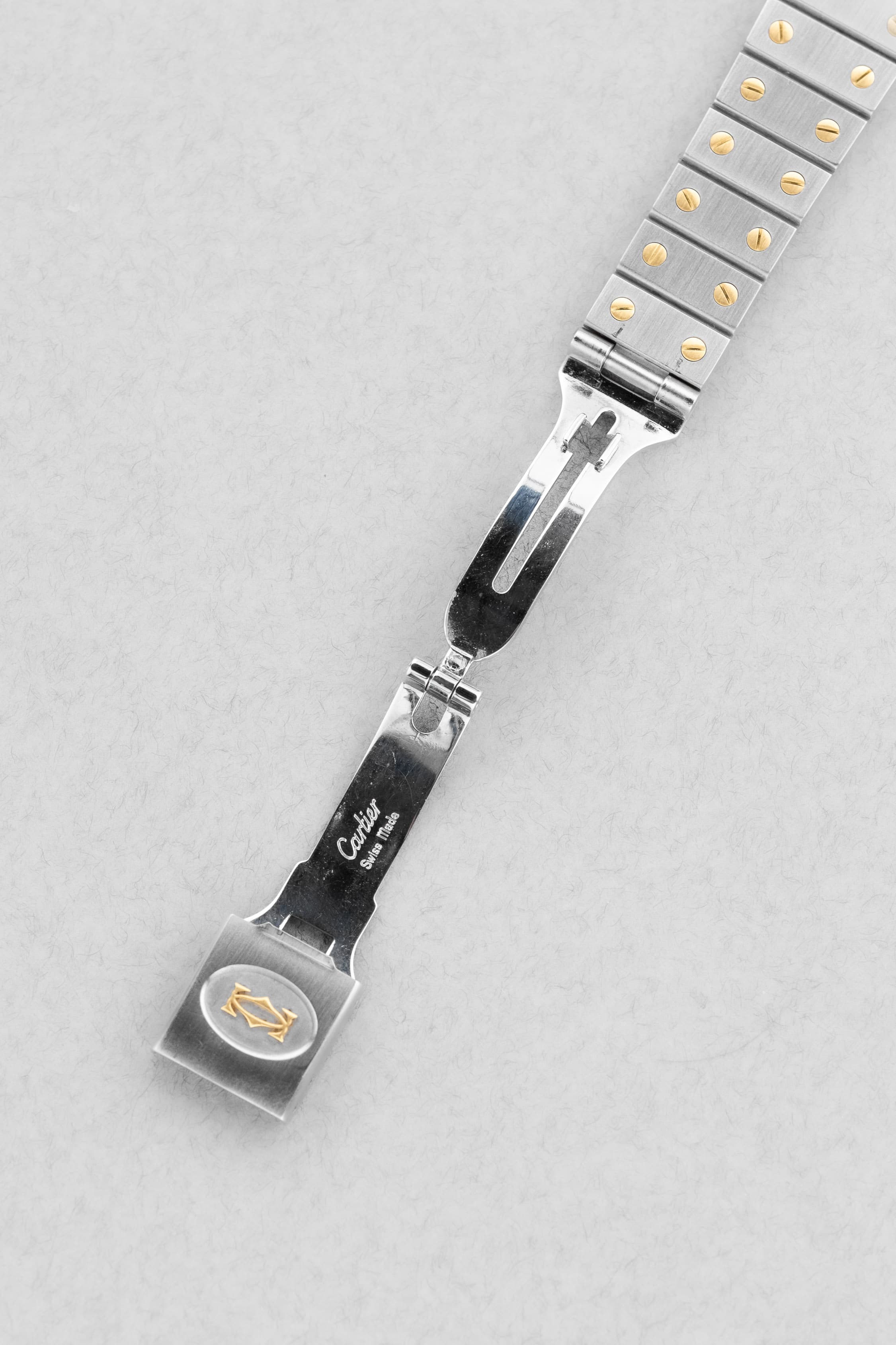 PMGK Cartier Santos Carrée GM réf. 2961 en acier et or jaune de 1984 - Buckle Inside