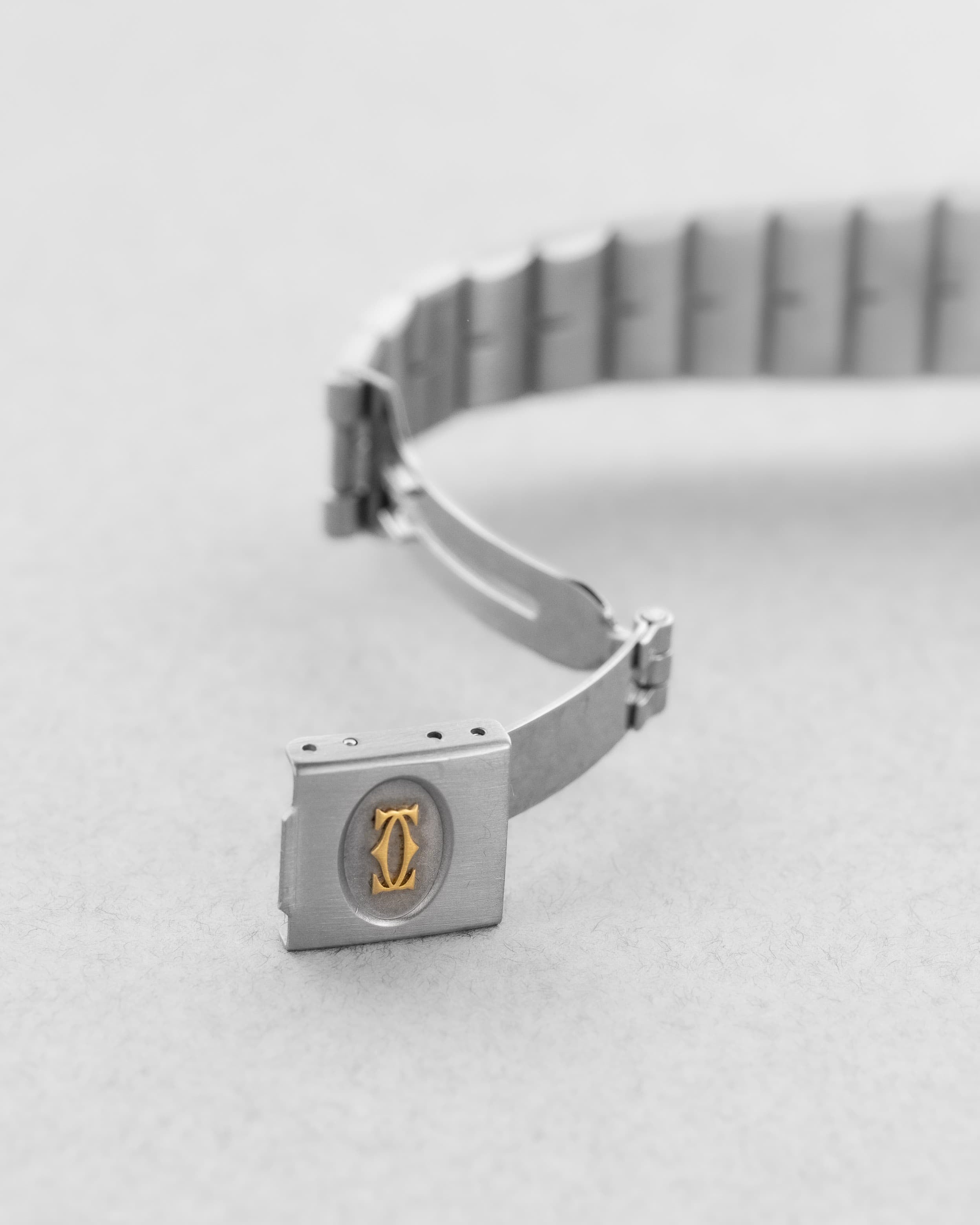 PMGK Cartier Santos Carrée GM réf. 2961 en acier et or jaune de 1984 - Buckle Outside