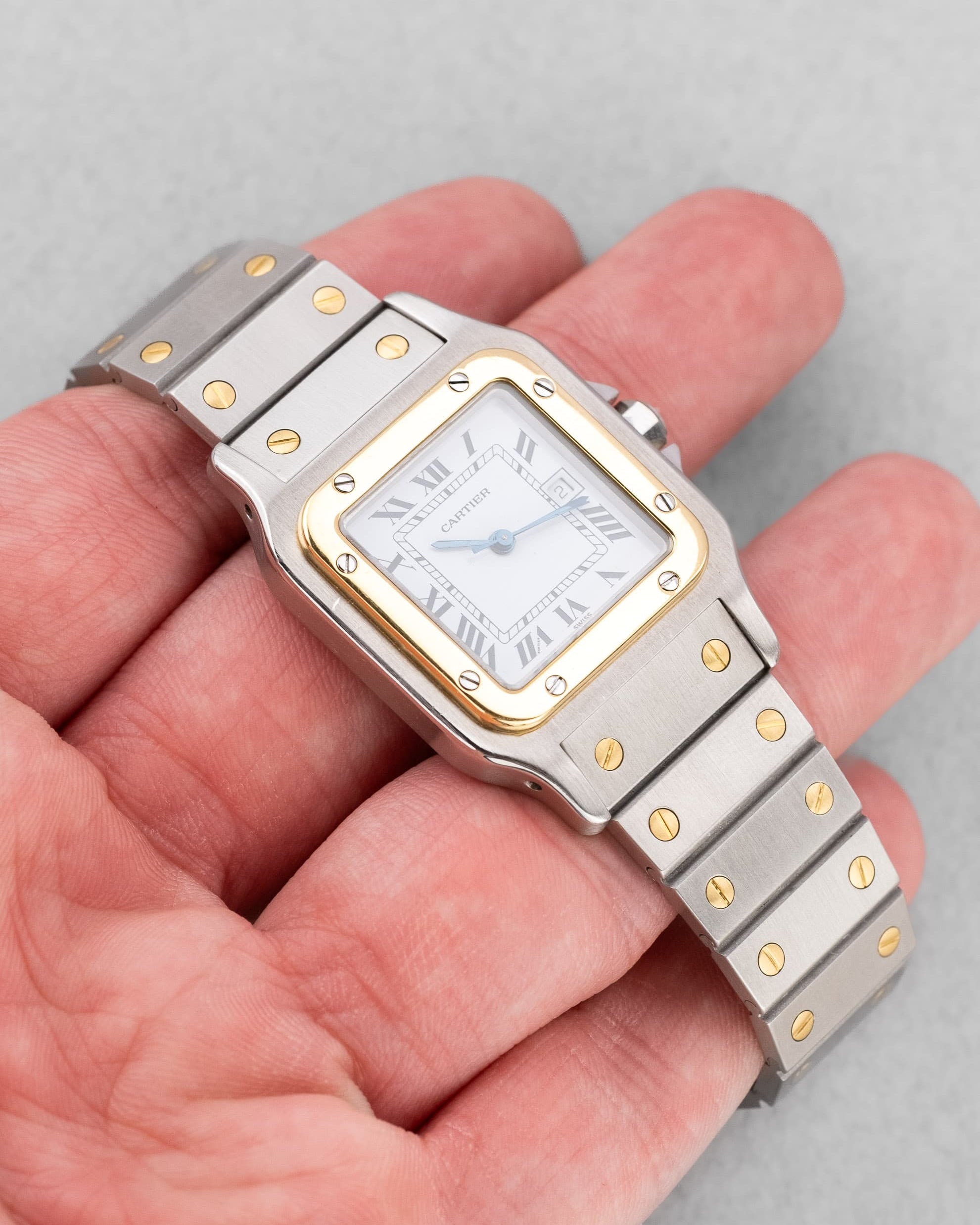 PMGK Cartier Santos Carrée GM réf. 2961 en acier et or jaune de 1984 - Lifestyle