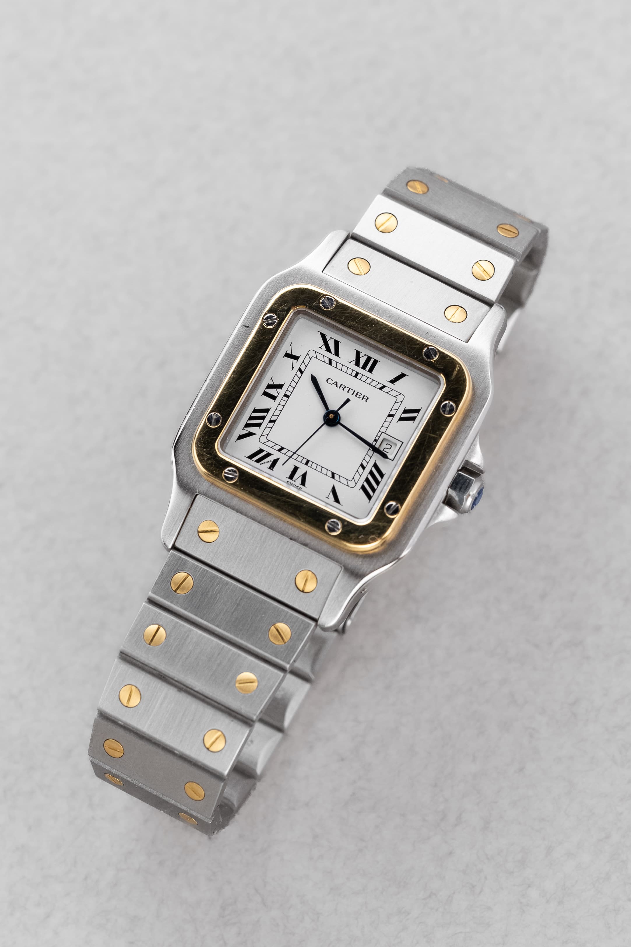 PMGK Cartier Santos Carrée GM réf. 2961 en acier et or jaune de 1984 - Overview