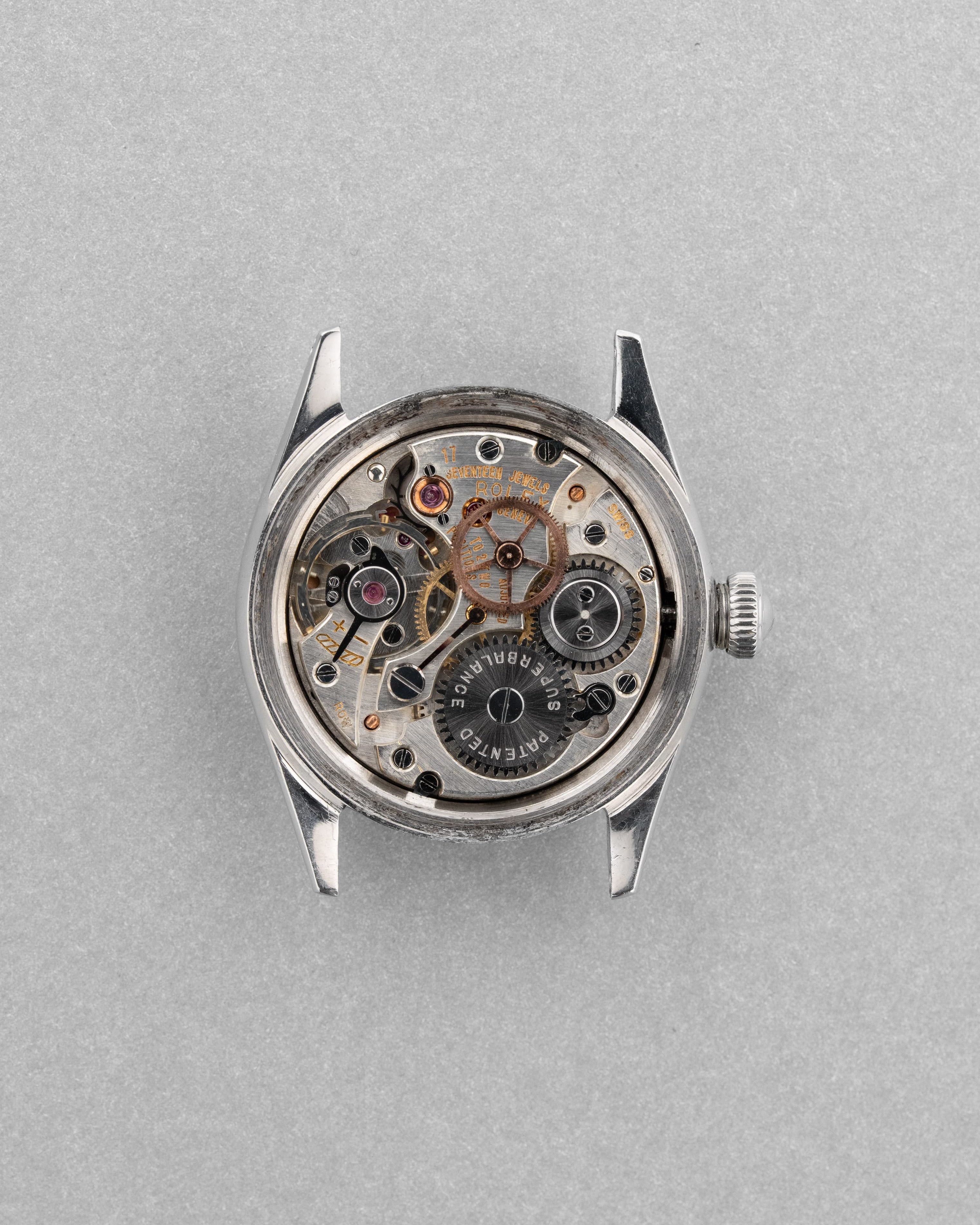 PVZW Superbe et Rare Rolex Speedking réf. 4220 de 1943 – Cadran « Salmon California » au Radium, Flat Back - Movement