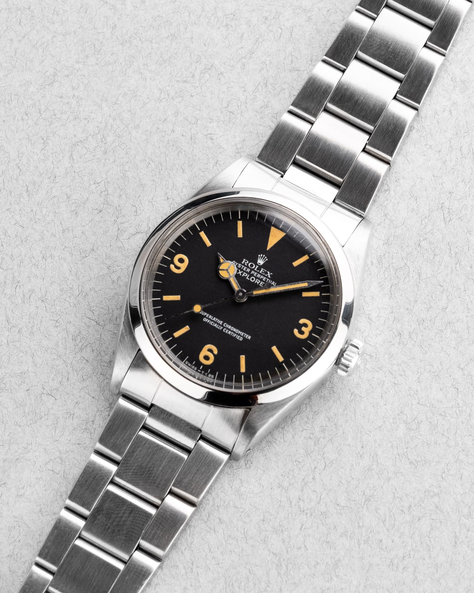 Q8UG Superbe Rolex Explorer 1016 Mark 3 « Pumpkin Patina » - Three Quarters