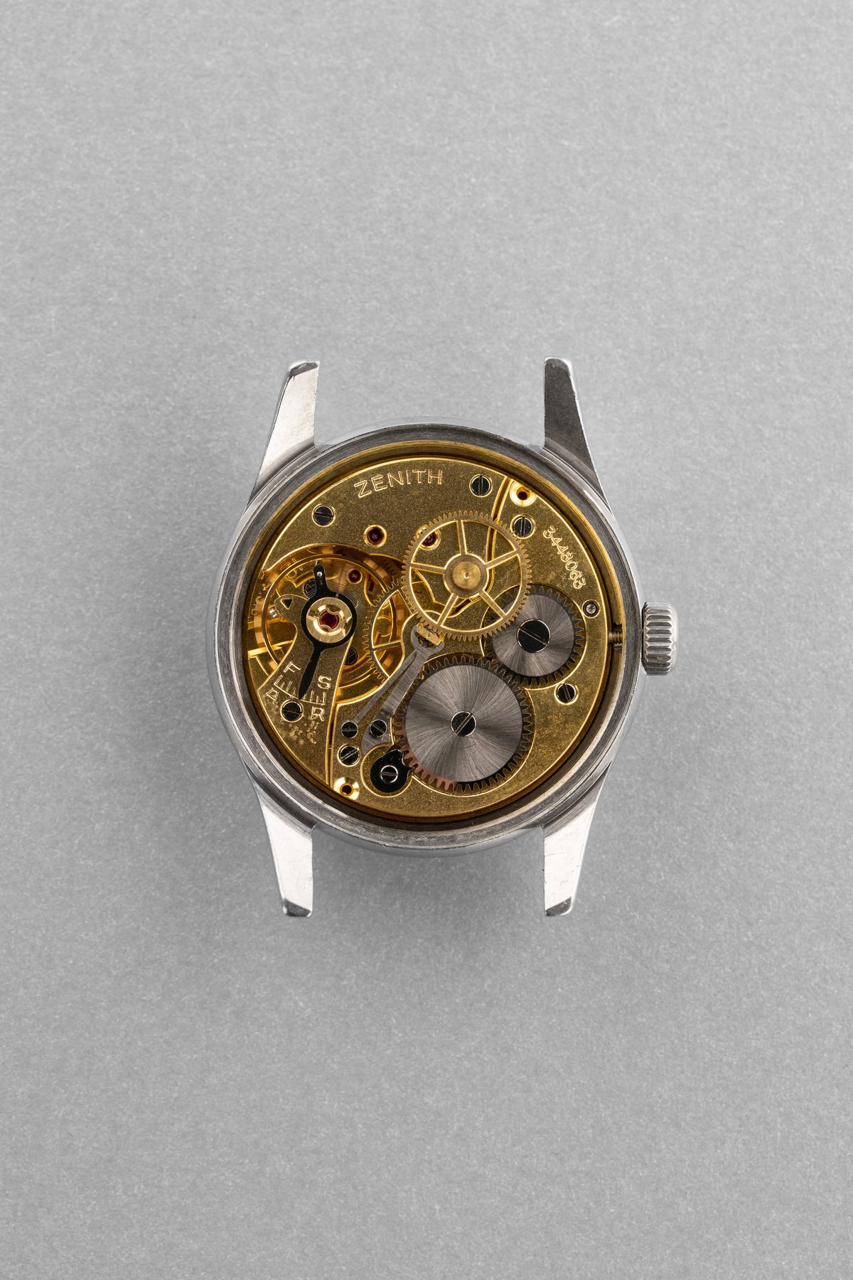 QMMB 罕見的 Zenith Pilot 不鏽鋼與 Radium「Crème Brûlée」腕錶,circa 1945 - 機芯