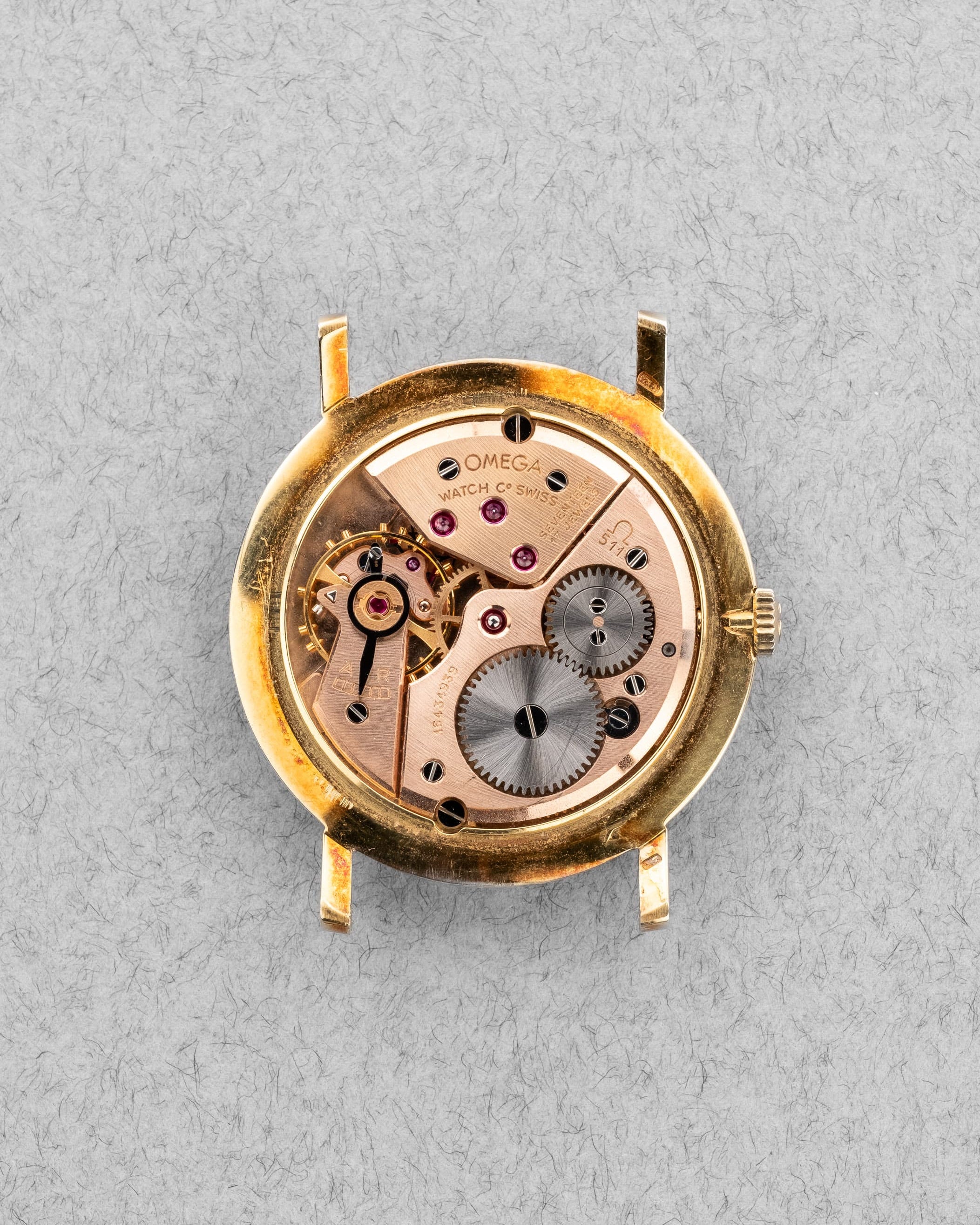 QUVZ Superbe Omega 14370 « Dress Watch » en or jaune de 1958 - Movement