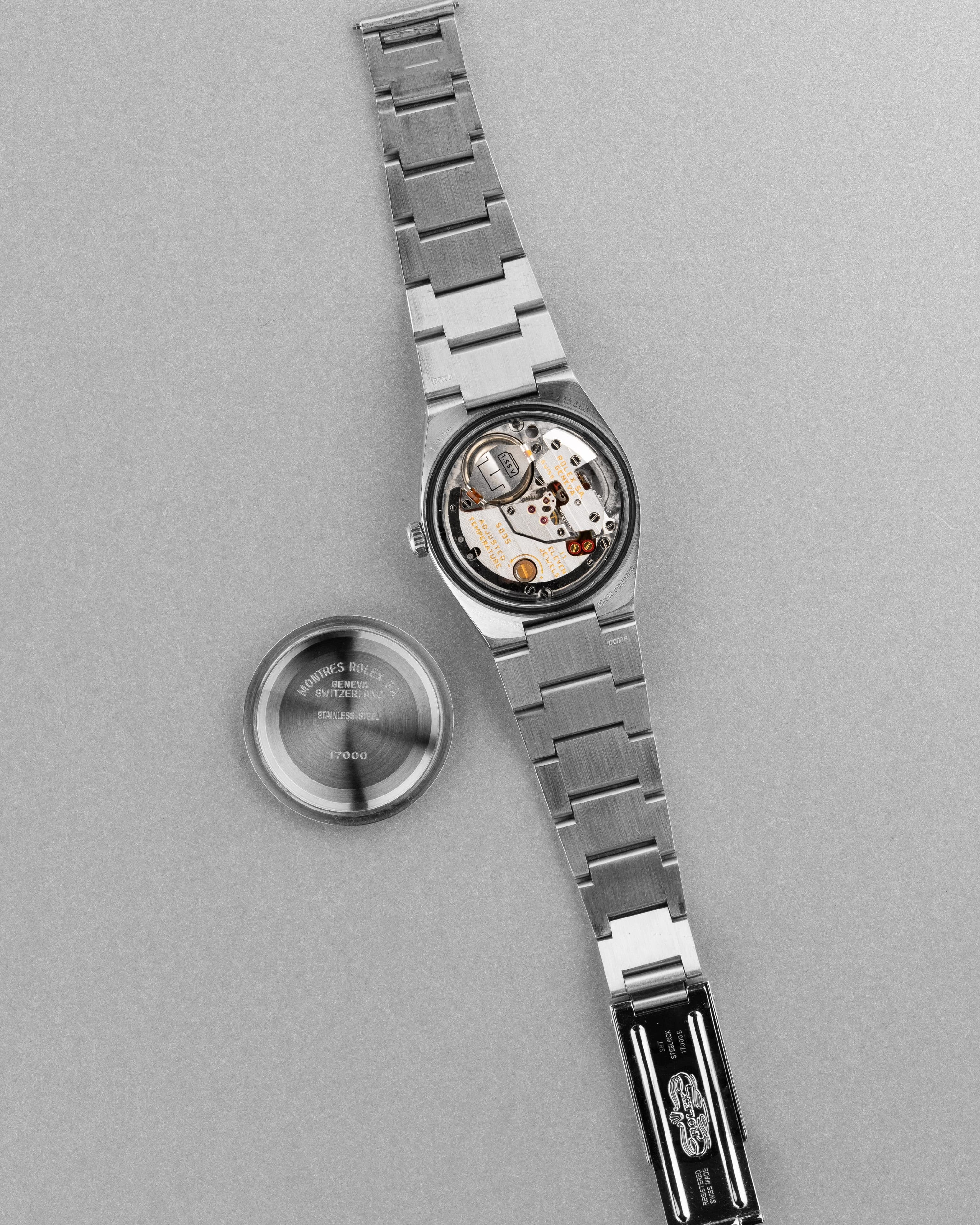QVEG Superbe Rolex Datejust Oysterquartz réf. 17000 de 1990 – Cadran bleu - Inside case back