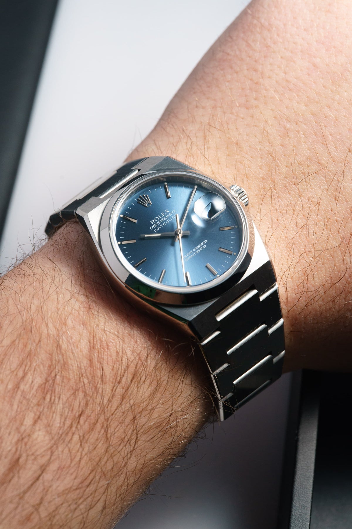 QVEG Superbo Rolex Datejust Oysterquartz ref. 17000 del 1990 – Quadrante blu - Wristshot