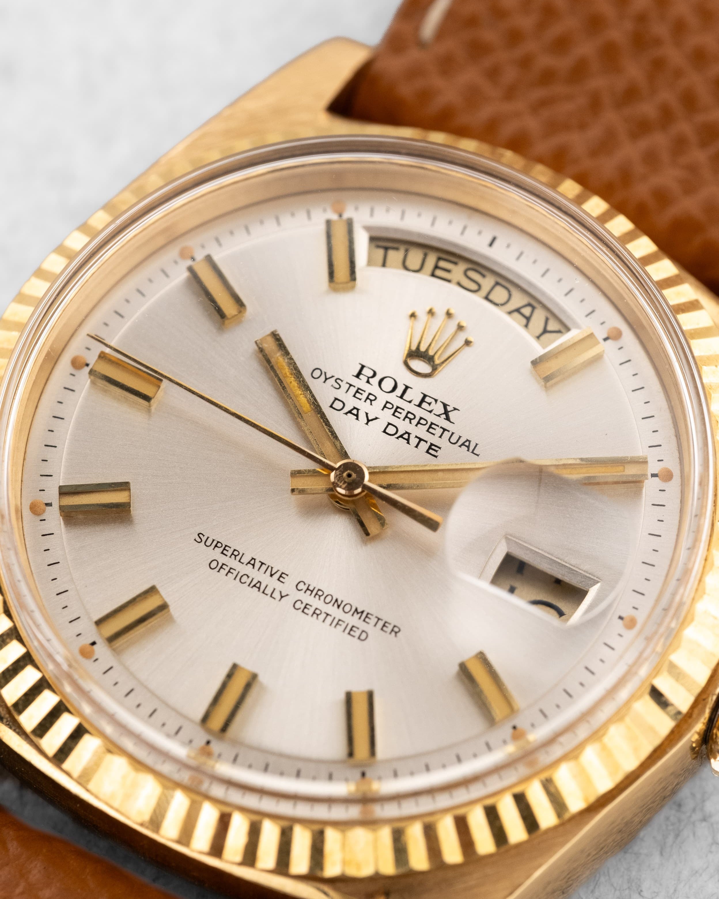 RKJL Superbe Rolex Day-Date réf. 1803 « Silver Wide Boy » de 1972 - Dial