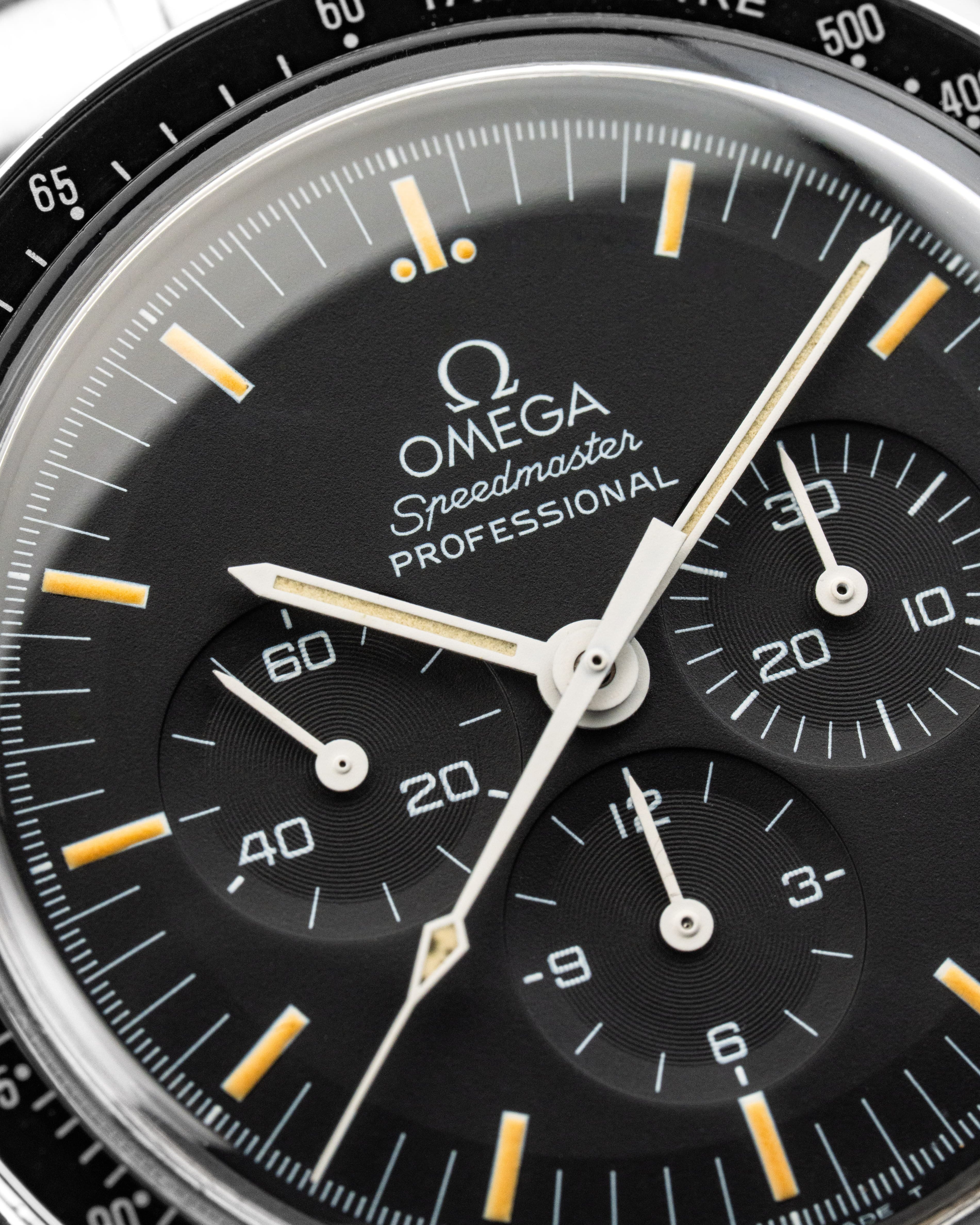 RYQM Omega Speedmaster Moonwatch ref. 3592.50/3572.50 circa 1997 – Fondello trasparente + Tritium patinato - Quadrante