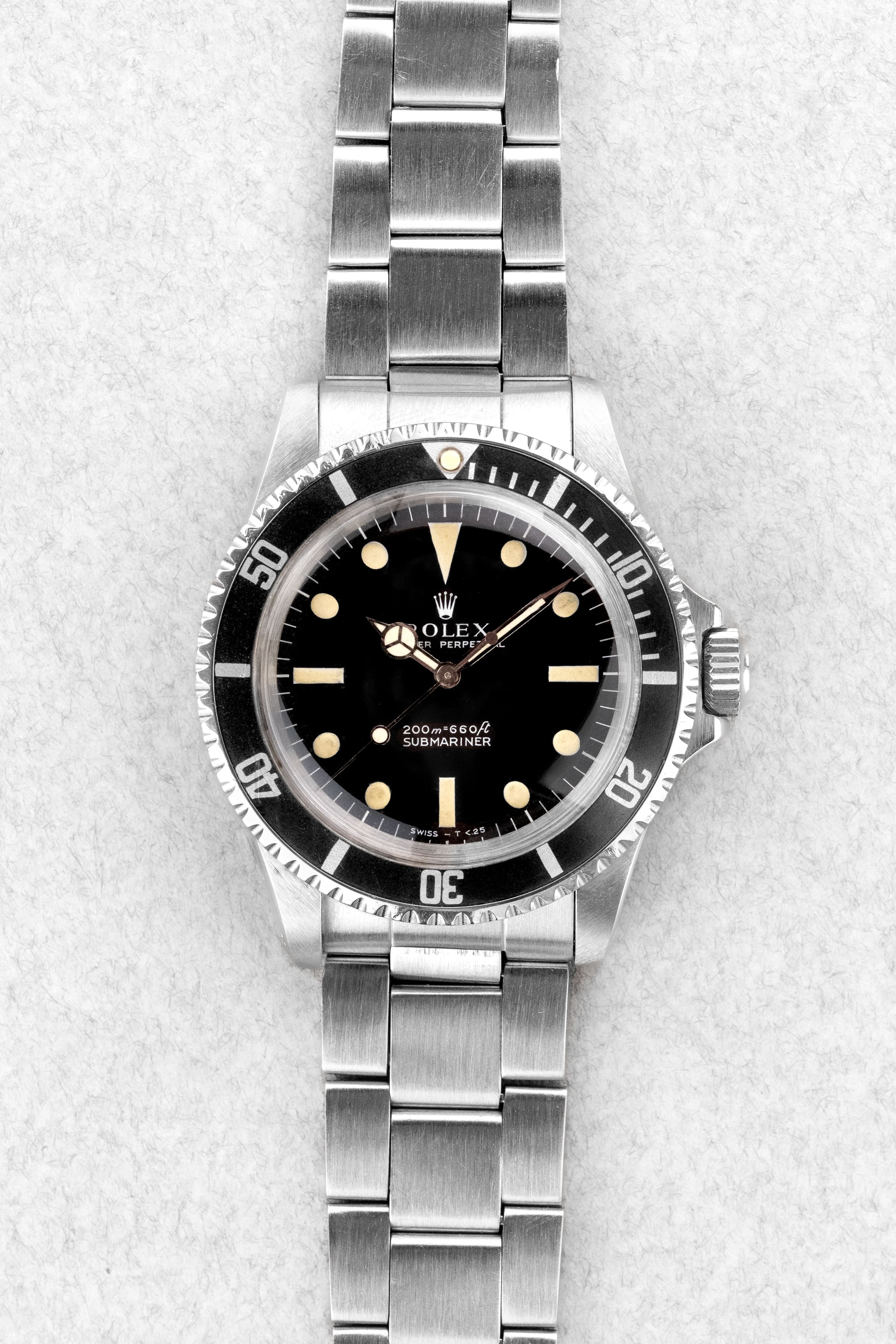 SW34 Rolex Submariner ref. 5513 «Meters First Zinc Sulfide» من عام 1966 - الواجهة