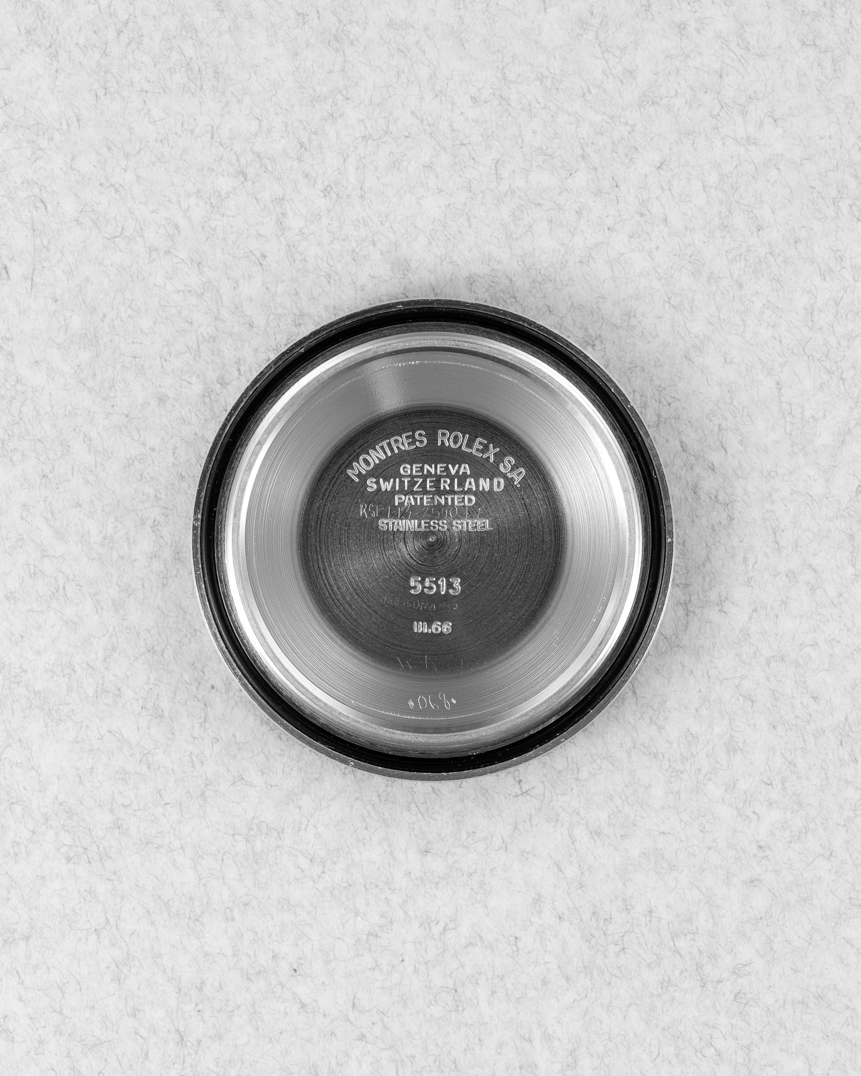 SW34 Rolex Submariner 5513 « Meters First Zinc Sulfide » de 1966 - Inside case back