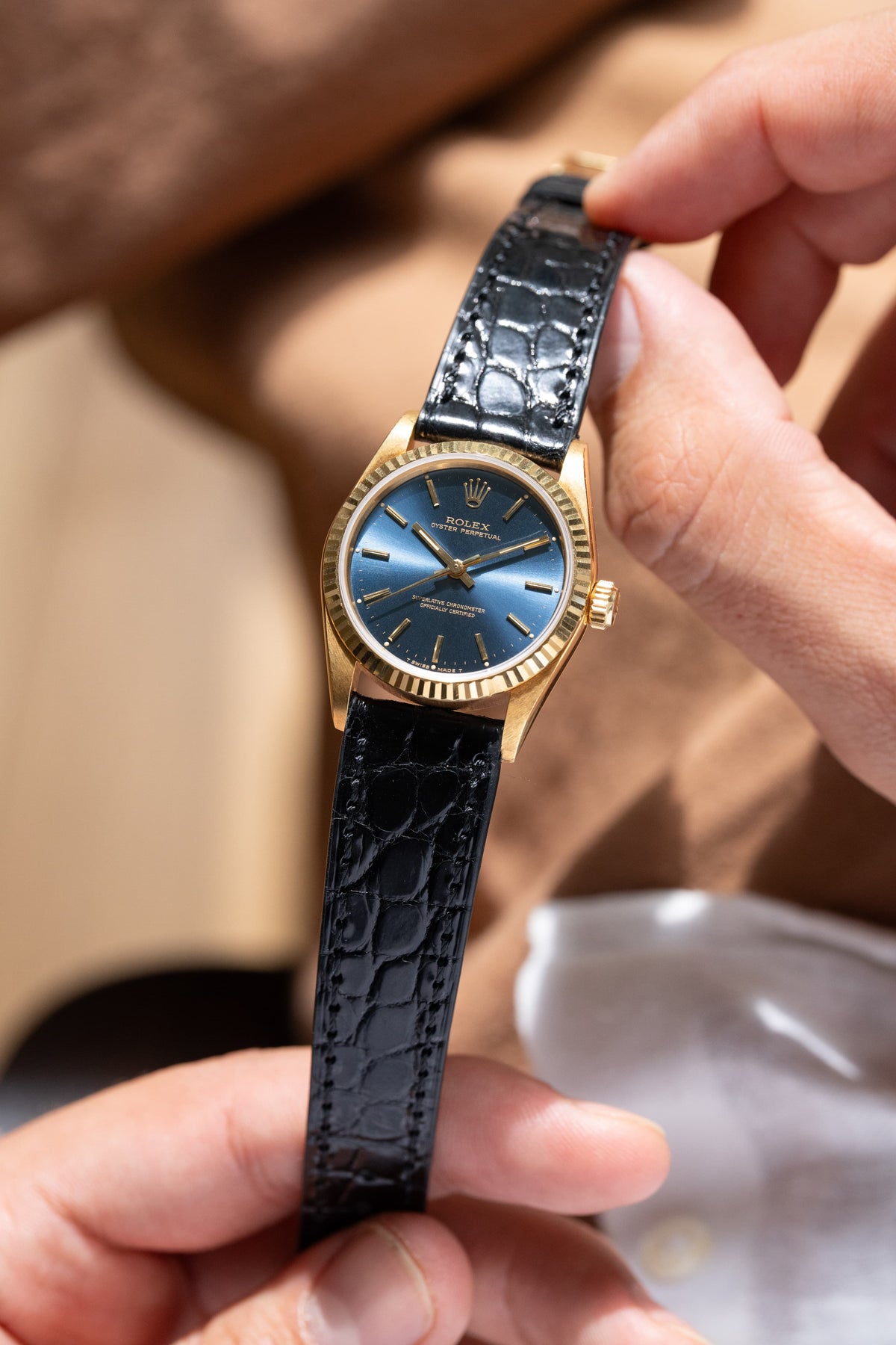 TYPG Rare 1990 Rolex Oyster Perpetual 31 Ref. 67518 in Yellow Gold – Perfect Condition - Lifestyle