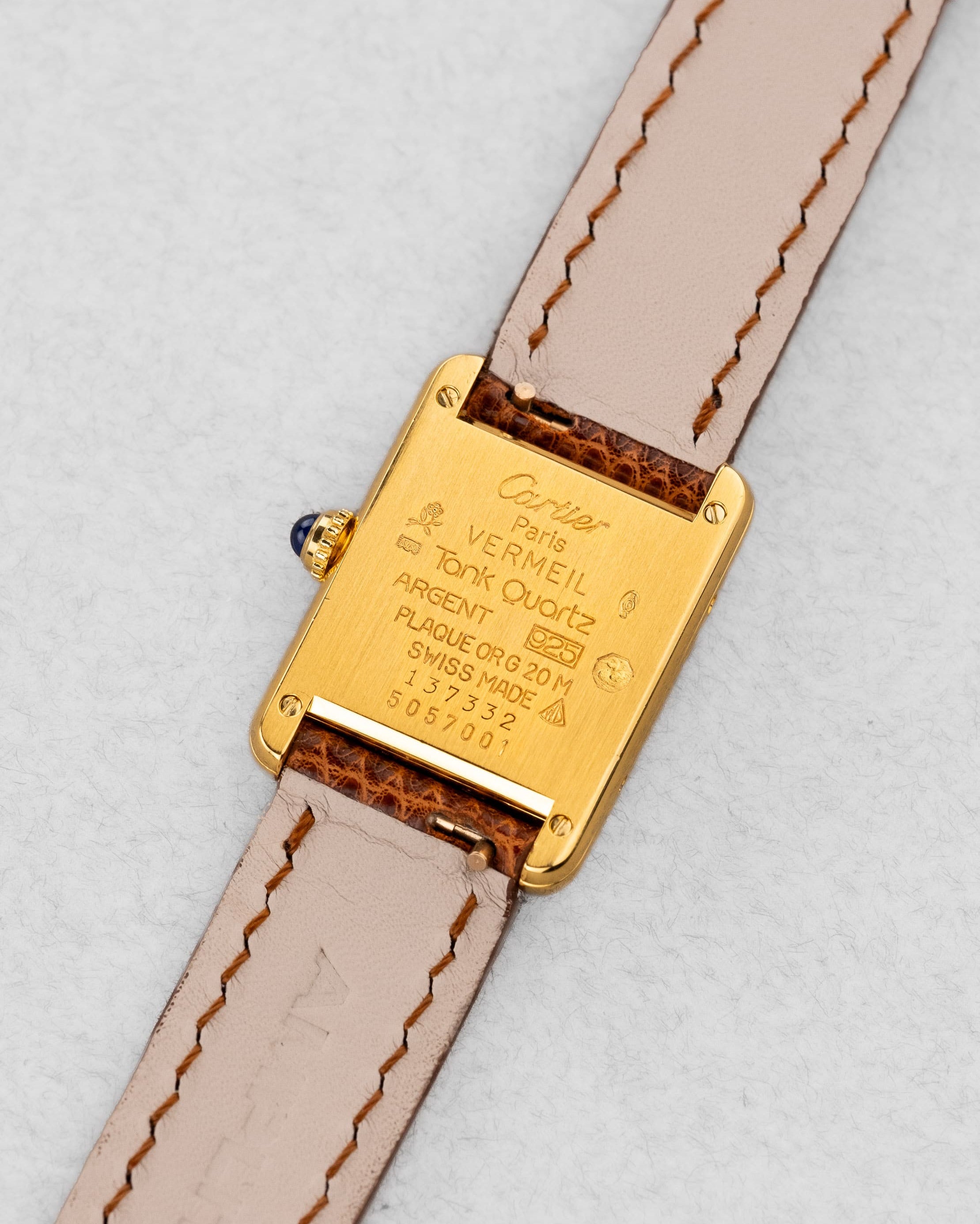 VF5Q Cartier Tank Must Quartz Lady « White Roman Columns » - Back