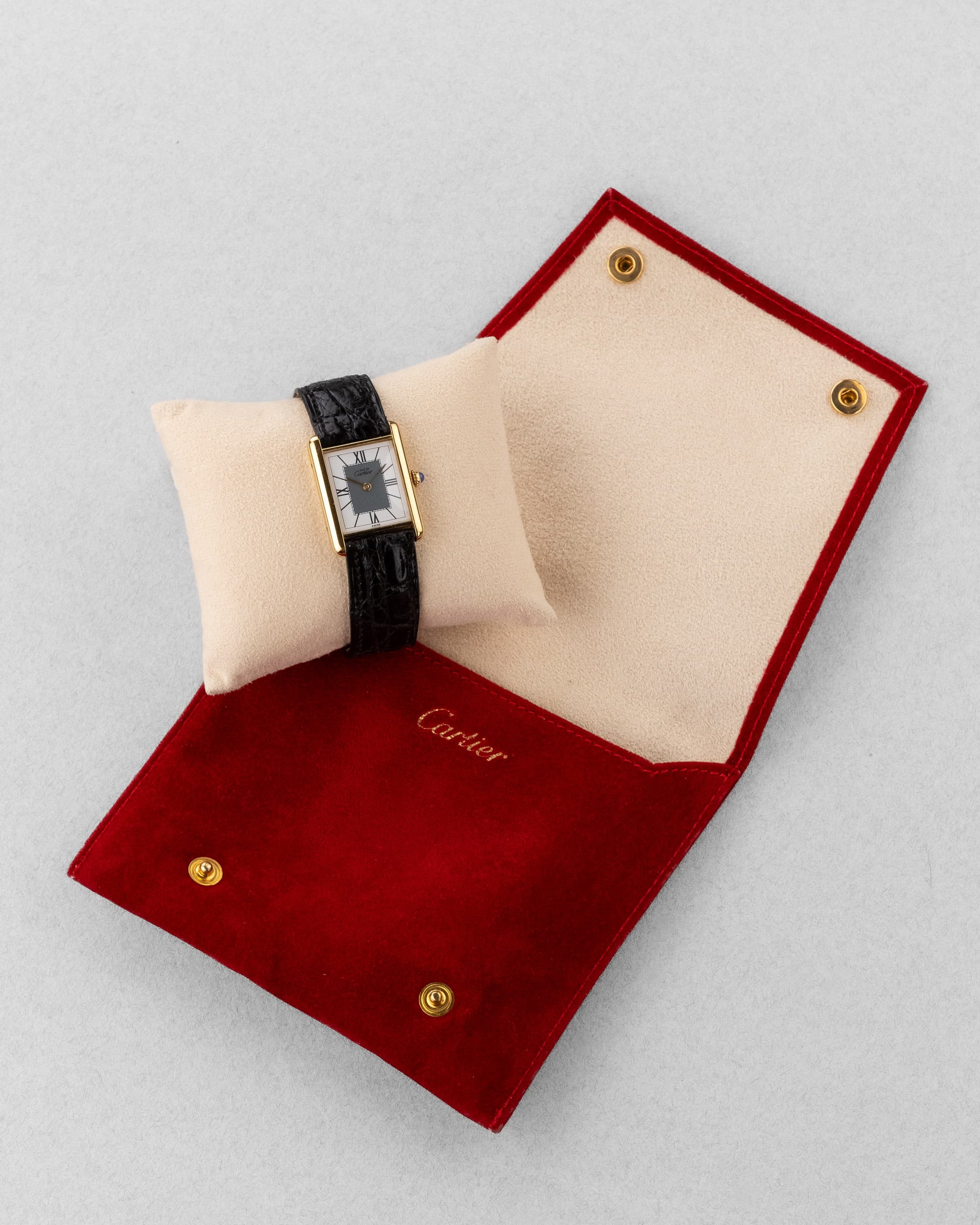 VH1J Cartier Tank Must Quartz GM 5 « Art Déco Grey & White Roman 3-6-9-12 » - Set