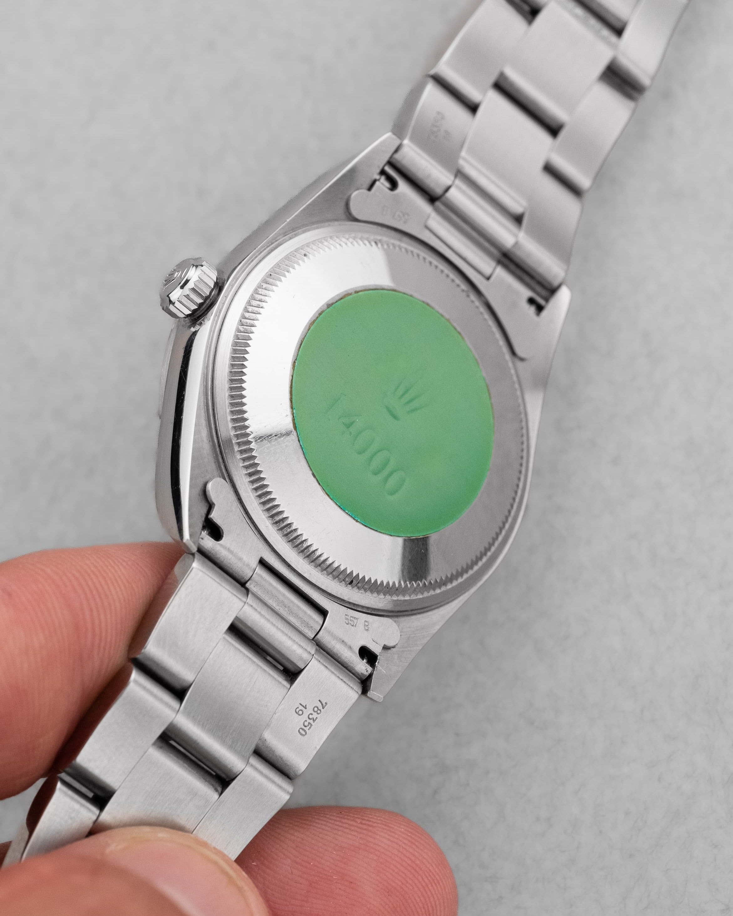 VKYF Rolex Air-King réf. 14000 de 1999 – Cadran bleu « Explorer 3-6-9 » - Back