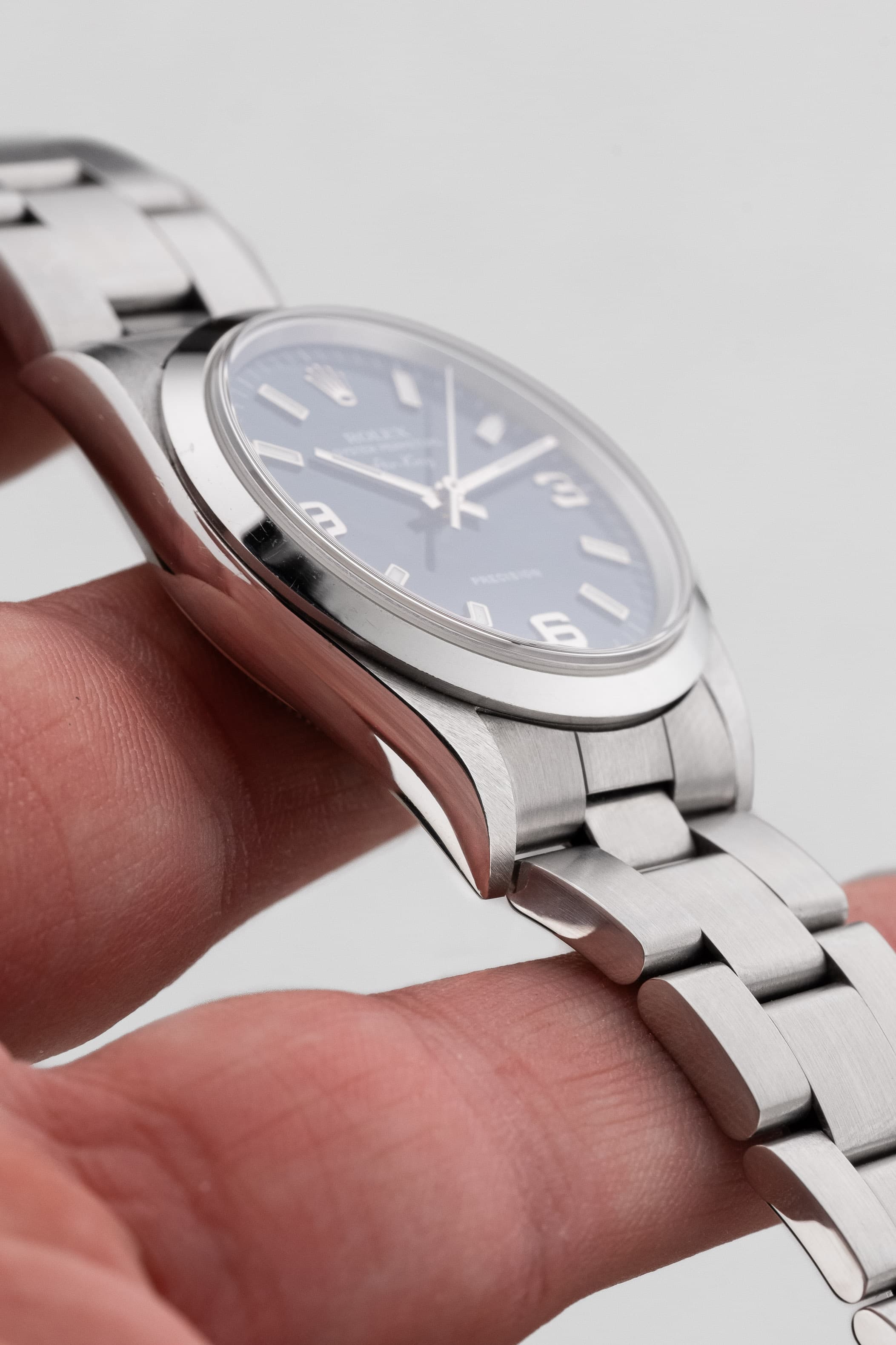 VKYF Rolex Air-King réf. 14000 de 1999 – Cadran bleu « Explorer 3-6-9 » - Left side