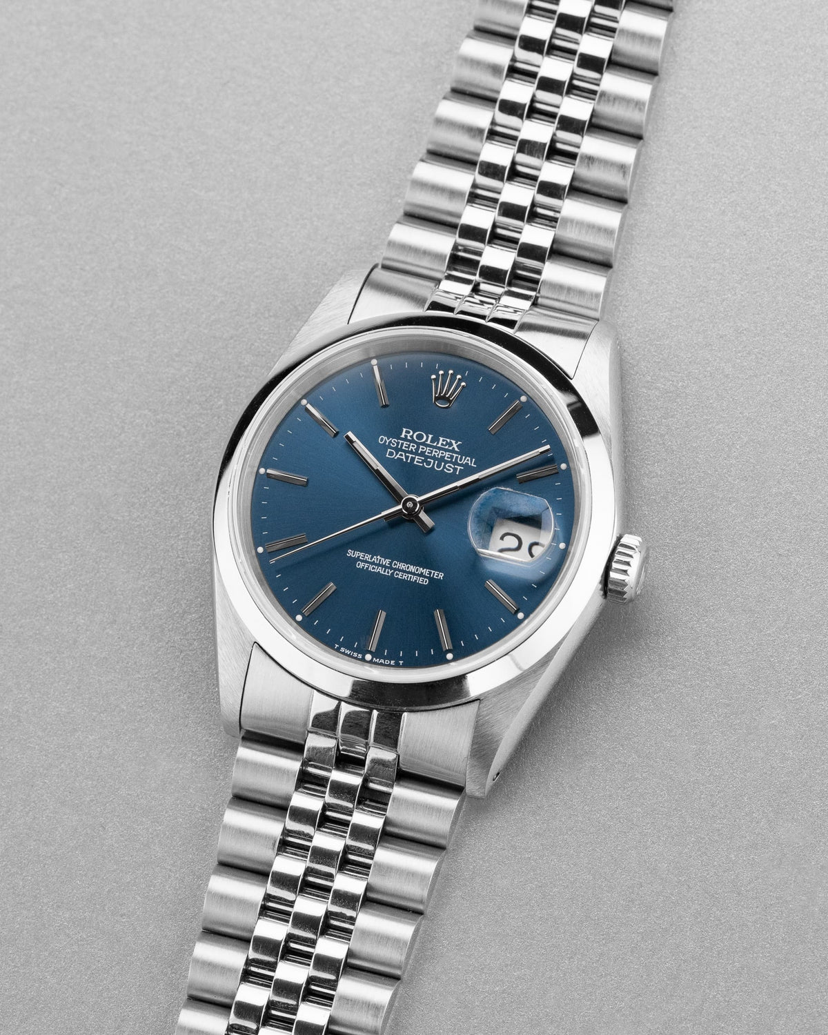 VSUY Rolex Datejust ref. 16200 из стали, 1990 г. — синий циферблат + оригинальная гарантия - Три четверти