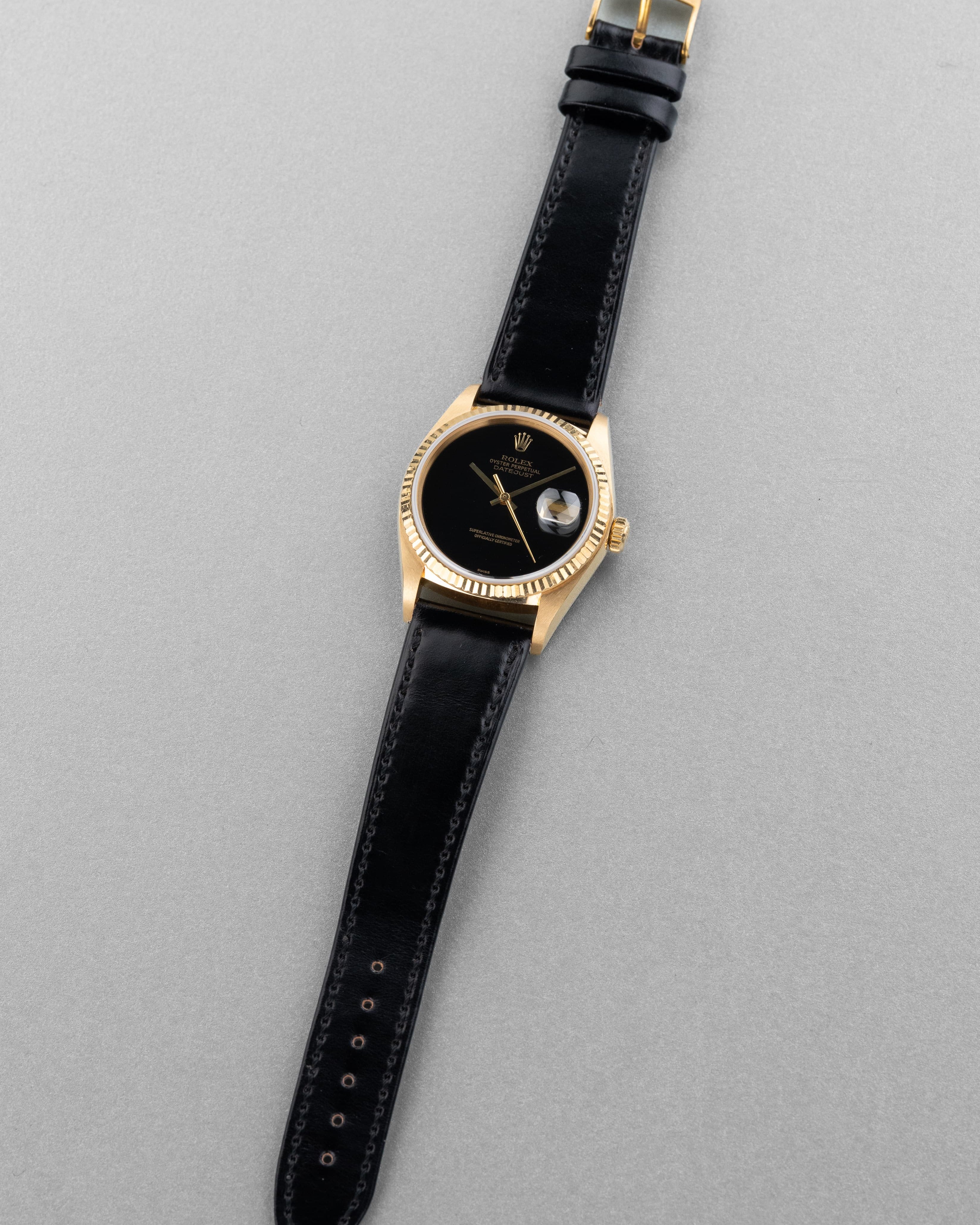 WJ8H Superba Rolex Datejust ref. 16018 in oro giallo del 1983 – Quadrante Onyx «SWISS Only» - Panoramica