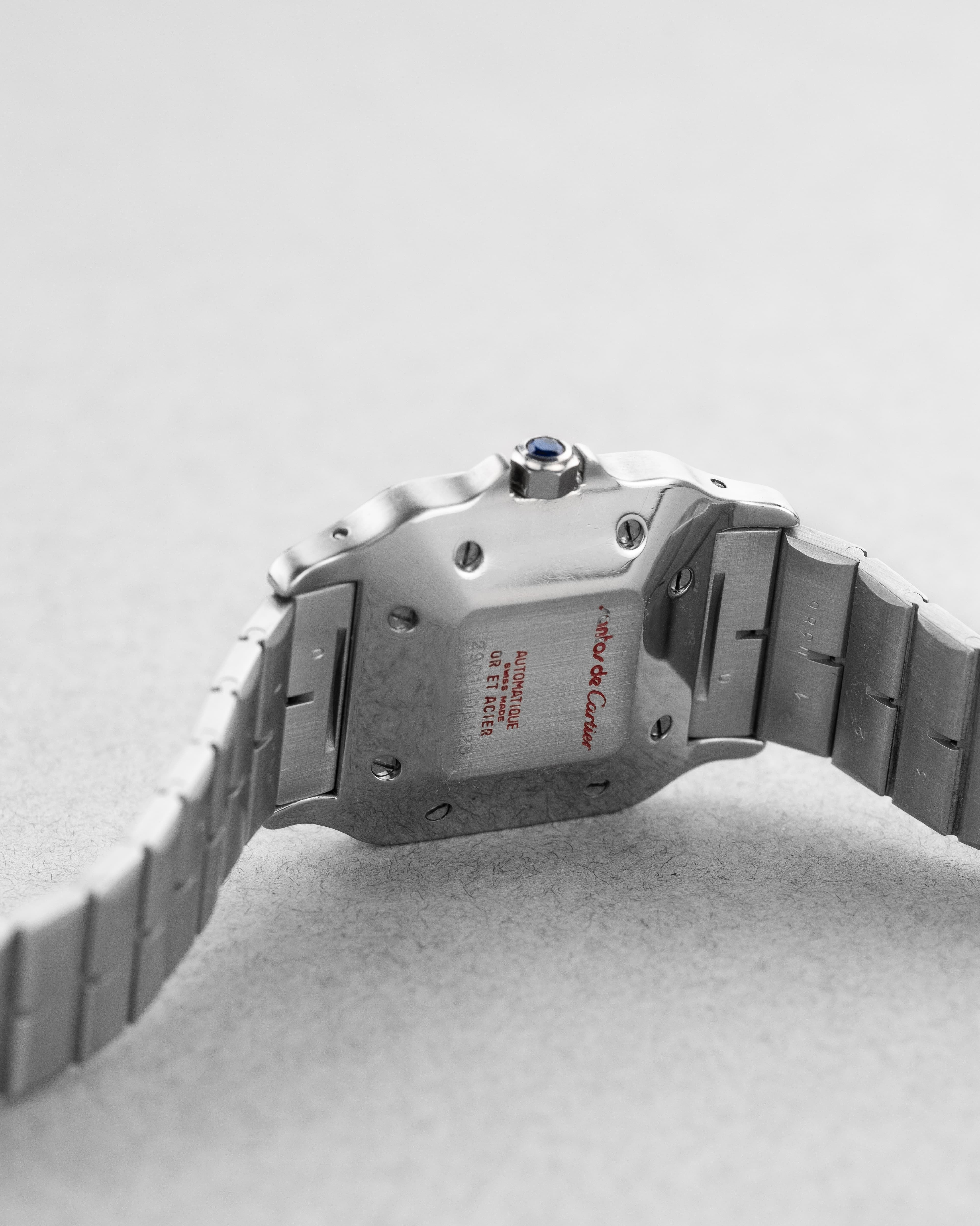 WXKV Cartier Santos Carrée réf. 2961 en acier et or jaune, circa 1985 - Back