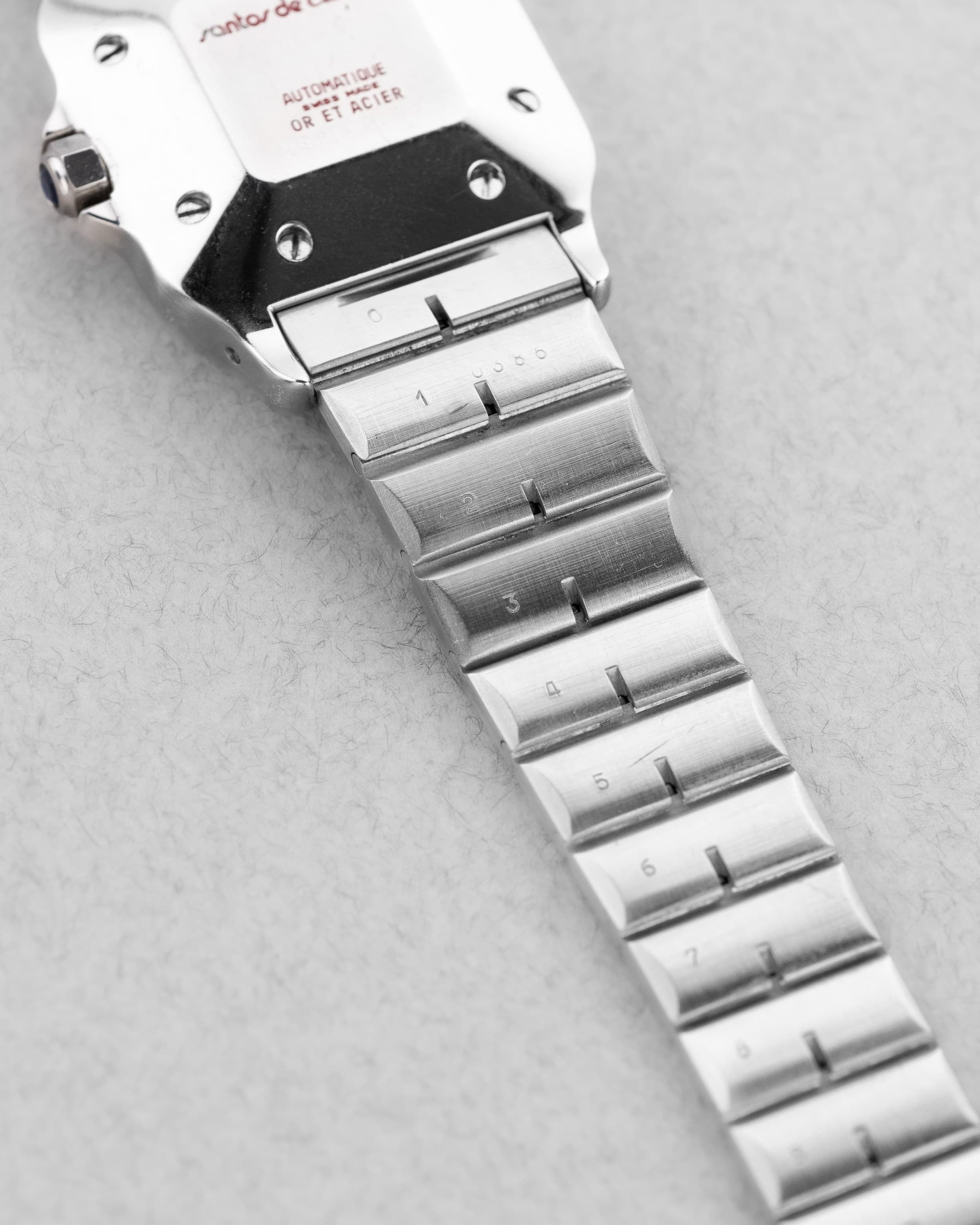 WXKV Cartier Santos Carrée réf. 2961 en acier et or jaune, circa 1985 - Bracelet Back