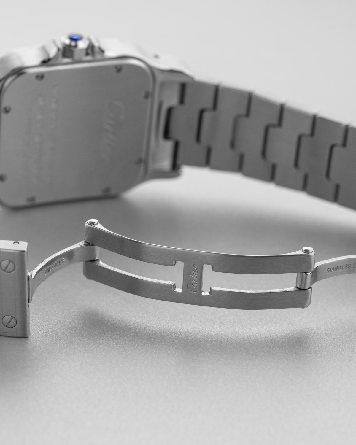 WXQP Cartier Santos Galbée XL réf. 2823 en acier de 2017 – Full Set - Buckle Inside