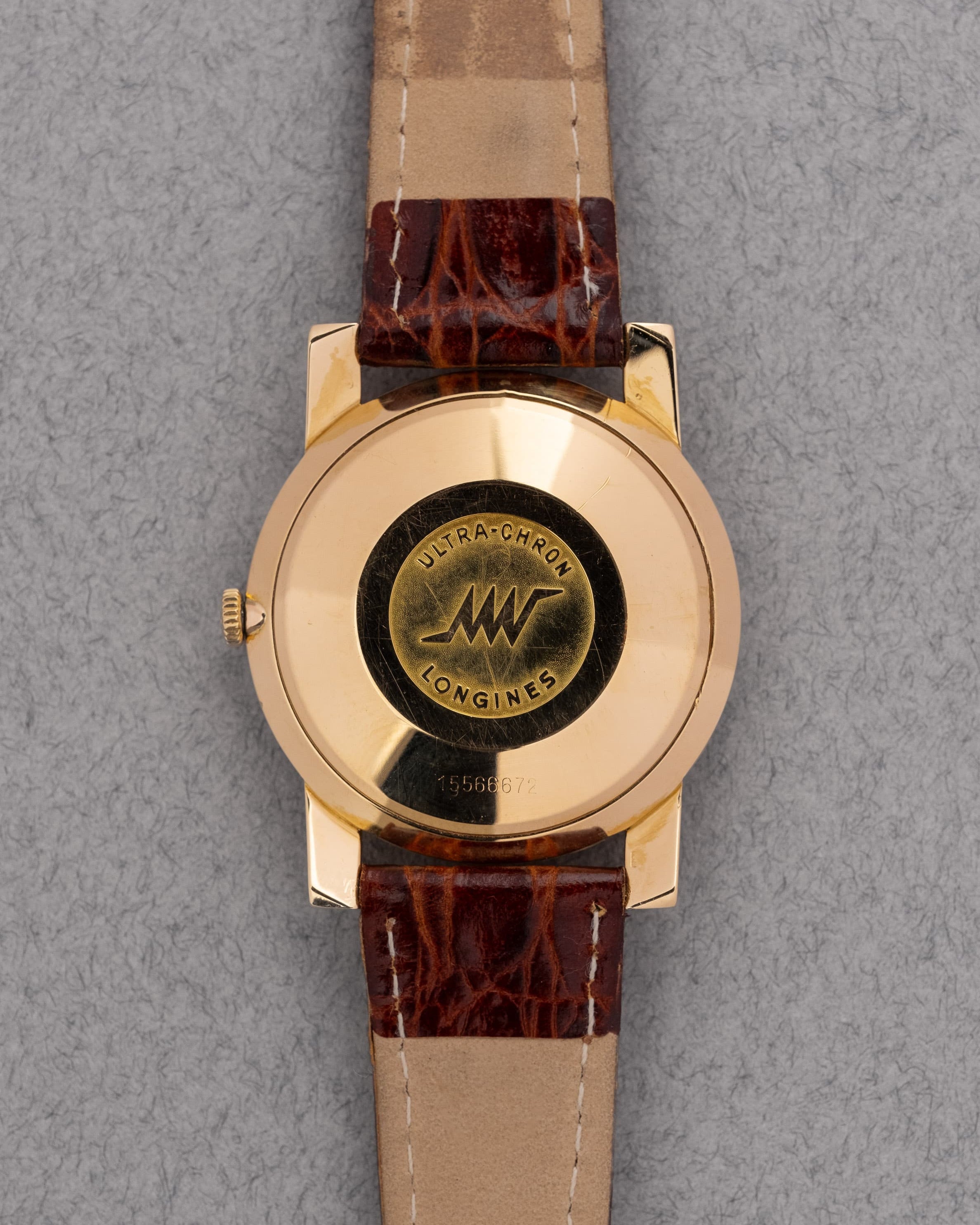 Y1FJ Rare Longines Ultra-Chron Automatic 7828-1 en or jaune - Back