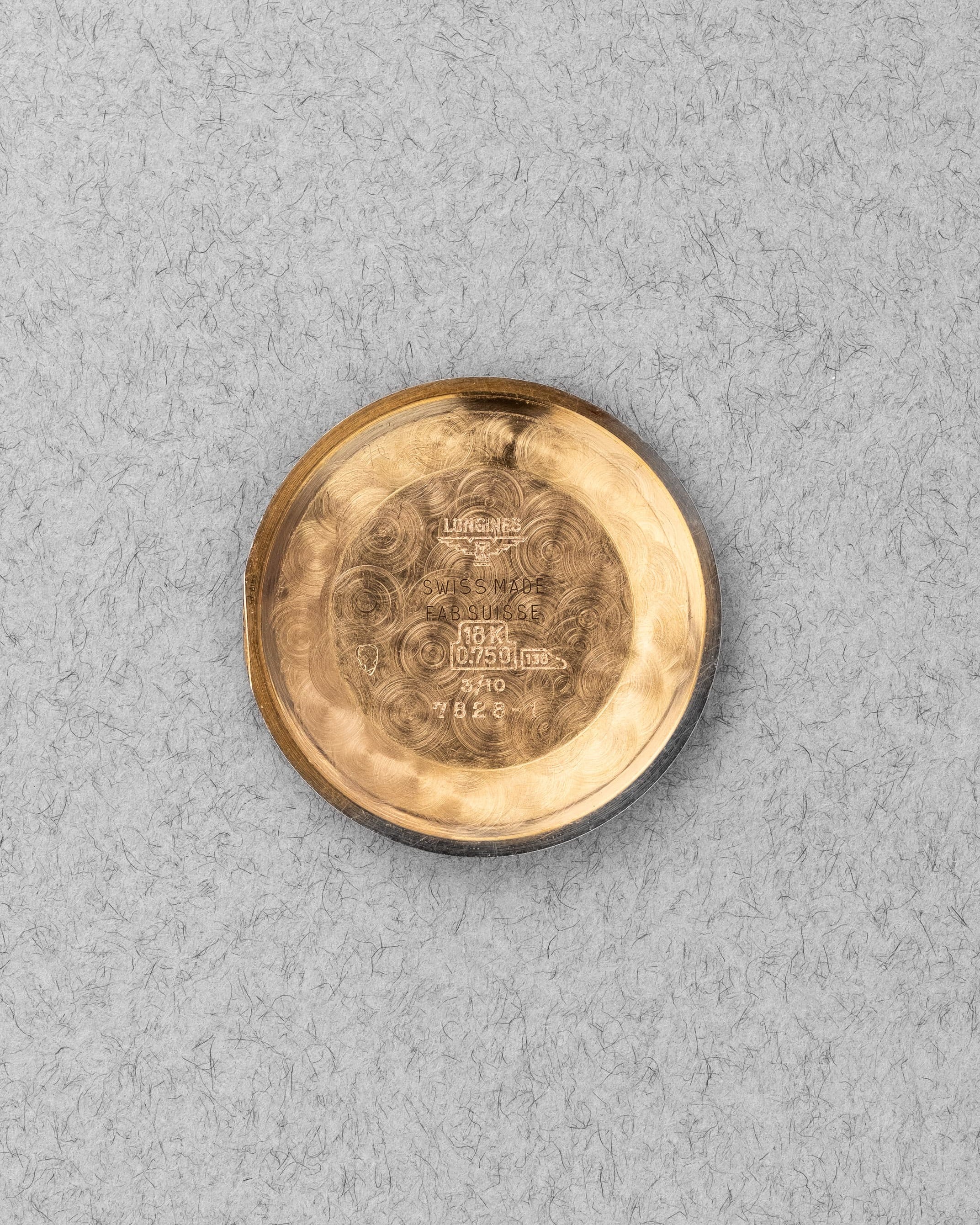 Y1FJ Rare Longines Ultra-Chron Automatic 7828-1 en or jaune - Inside case back