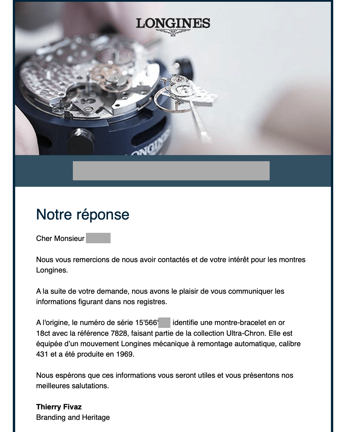 Y1FJ Rare Longines Ultra-Chron Automatic 7828-1 en or jaune - Papers