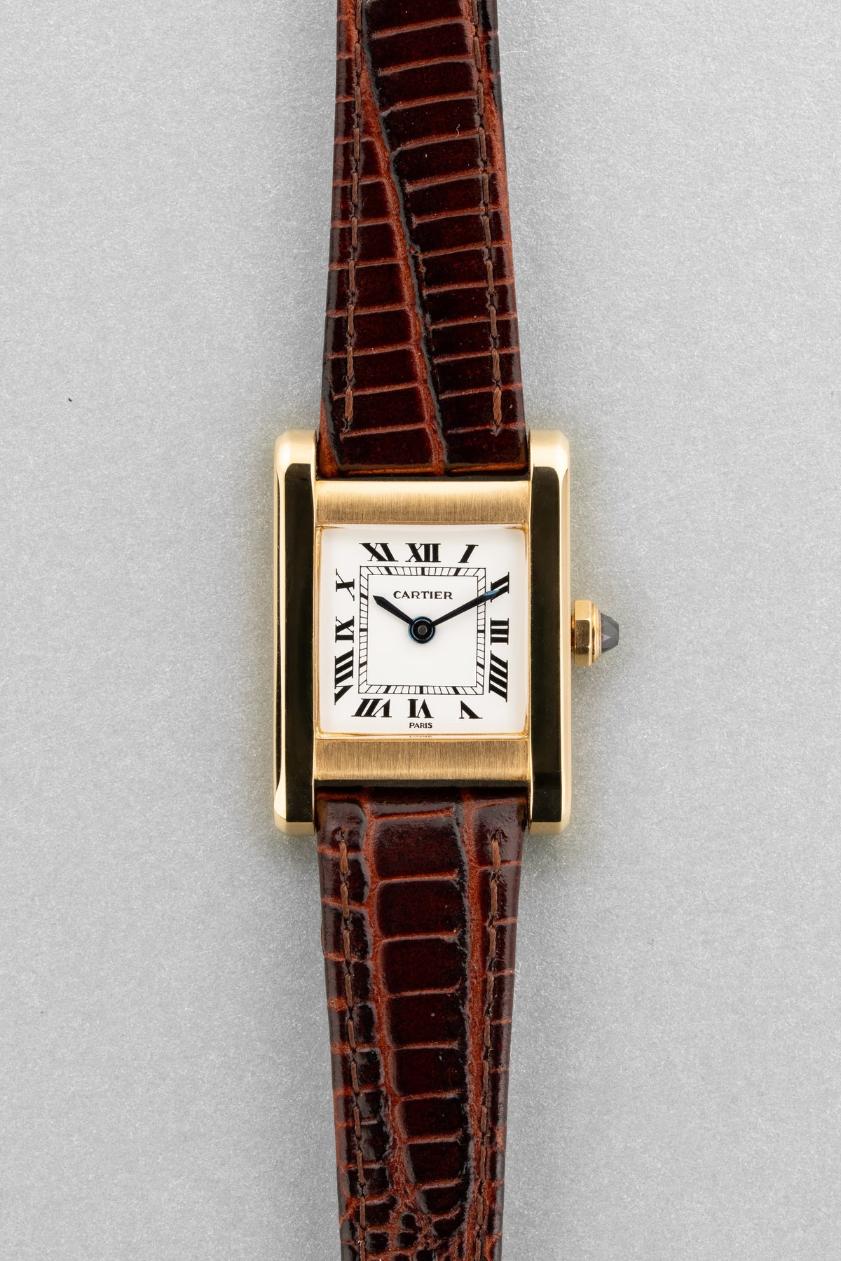 Y2PF Cartier Tank Normale Ref. 78093 in Yellow Gold, circa 1975 – “PARIS” Dial - Front