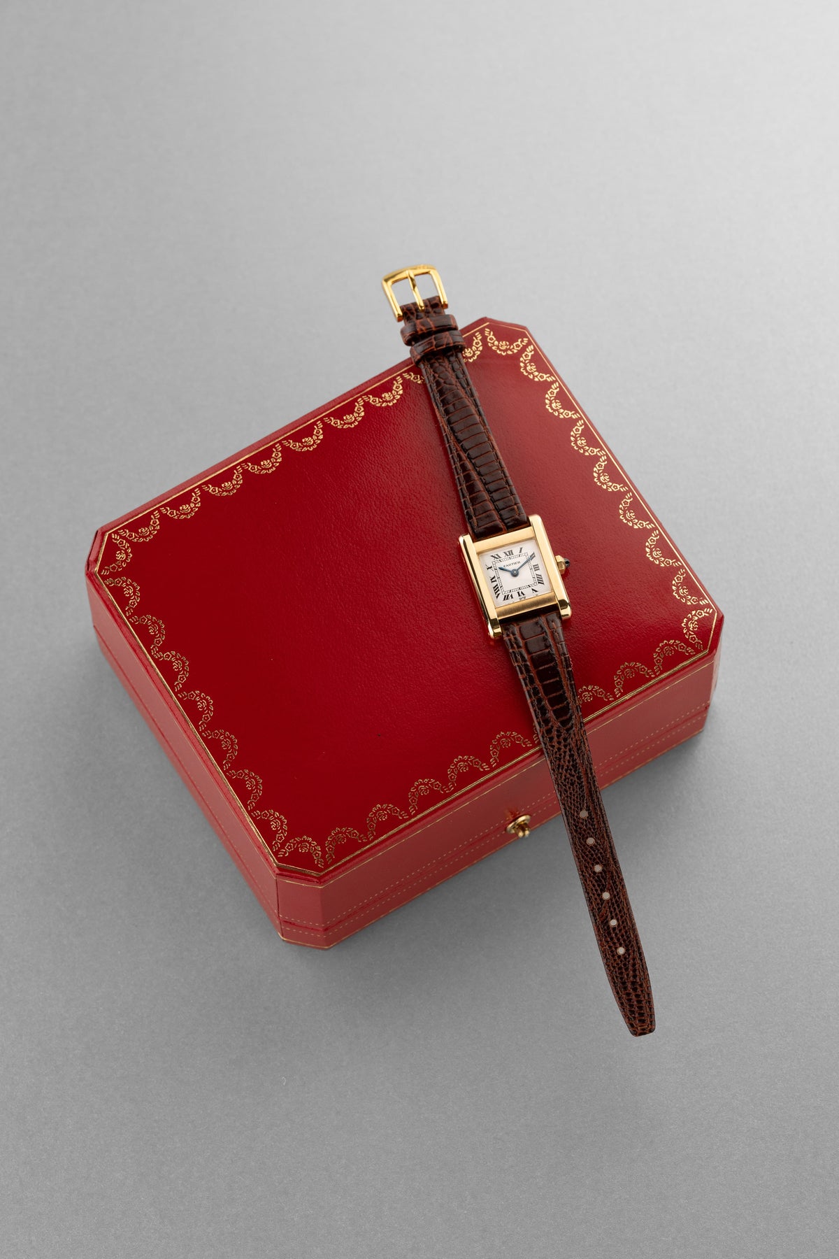 Y2PF Cartier Tank Normale Ref. 78093 in Yellow Gold, circa 1975 – “PARIS” Dial - Set