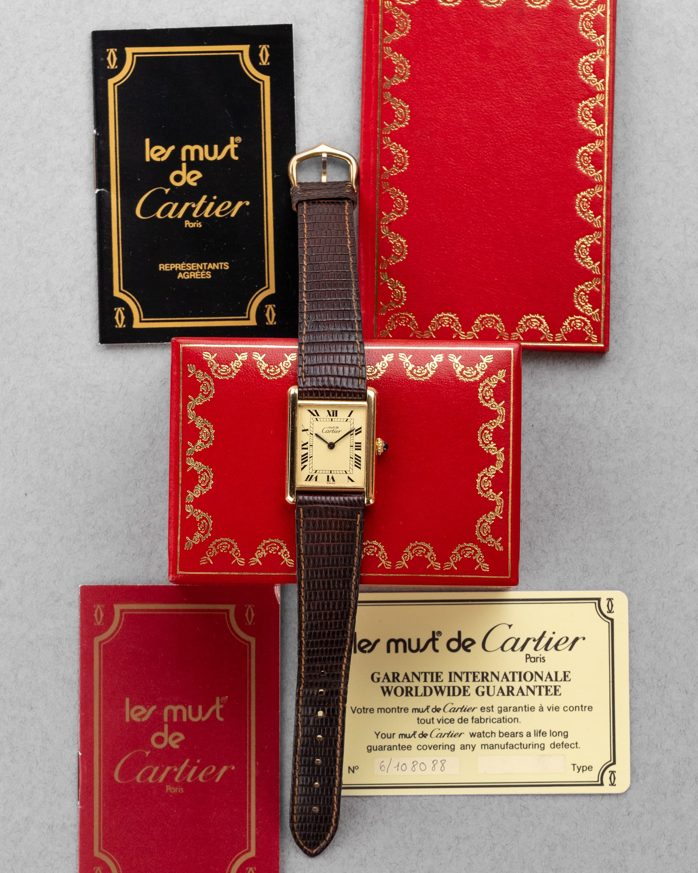 Y9YP Cartier Tank Must MécaniqueGrande Taille « Cream/Ivory Roman » – Full Set - Set