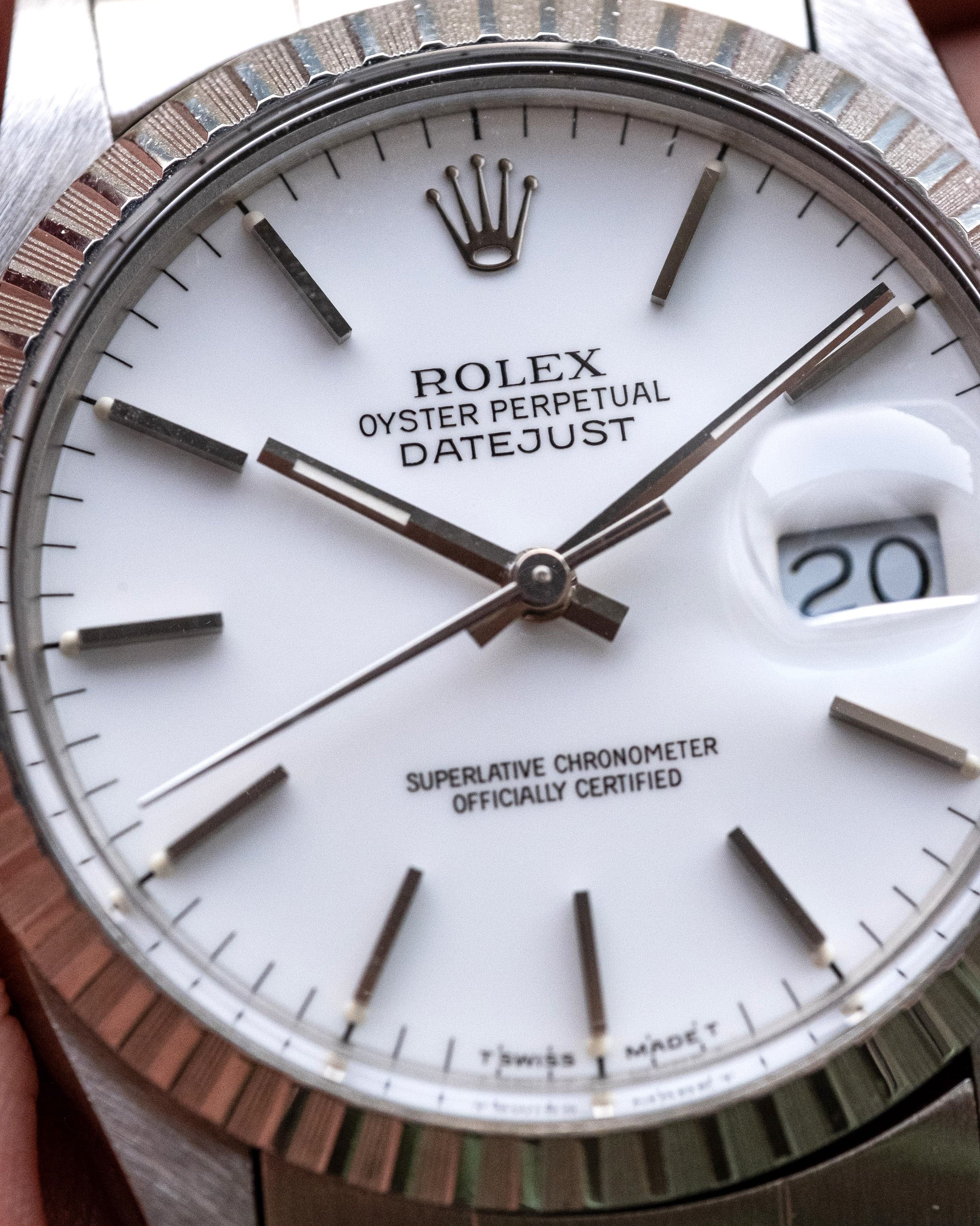YJMW Rolex Datejust réf. 16030 de 1988 – Cadran « Porcelaine » + Garantie d'origine - Dial