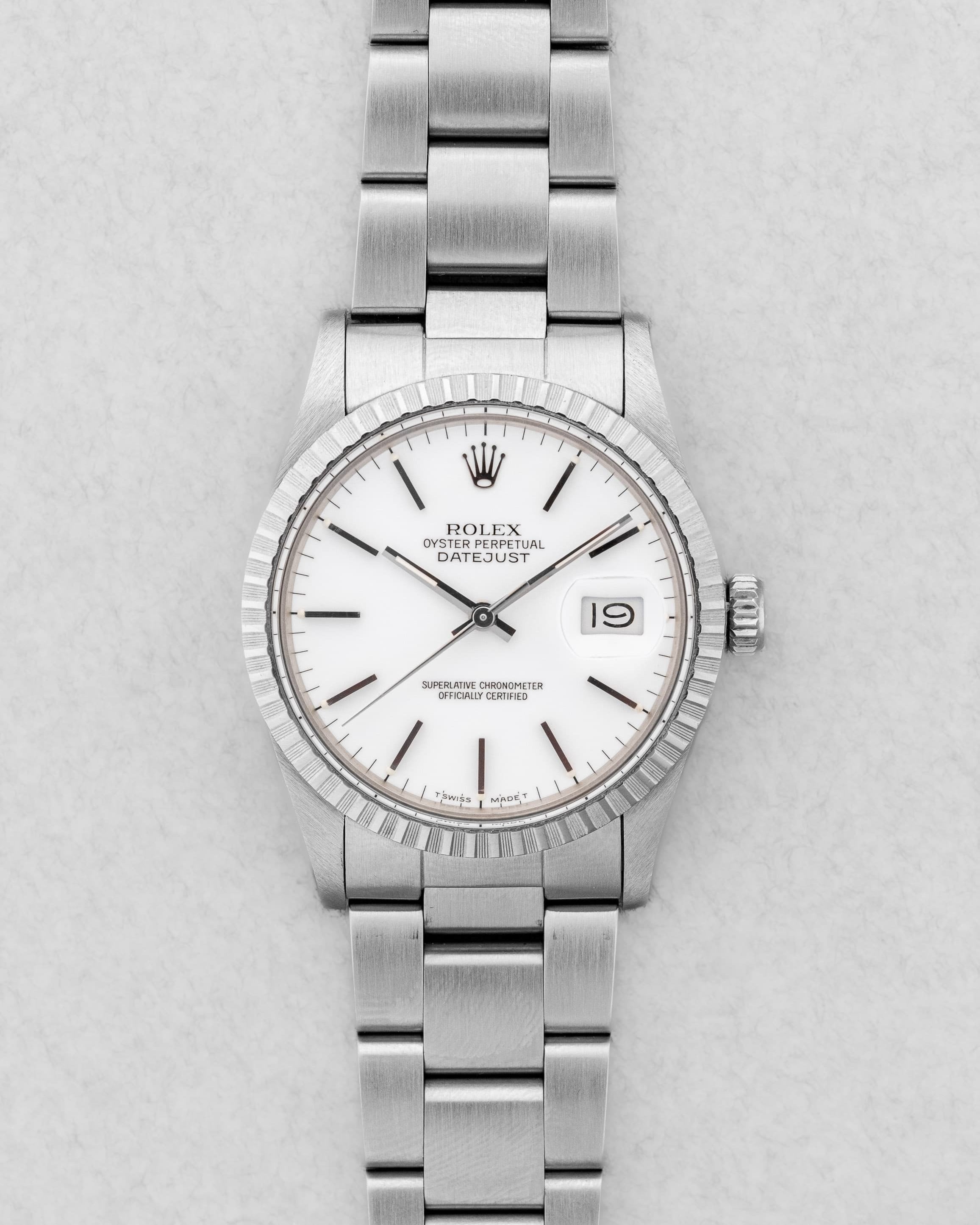 YJMW Rolex Datejust réf. 16030 de 1988 – Cadran « Porcelaine » + Garantie d'origine - Front