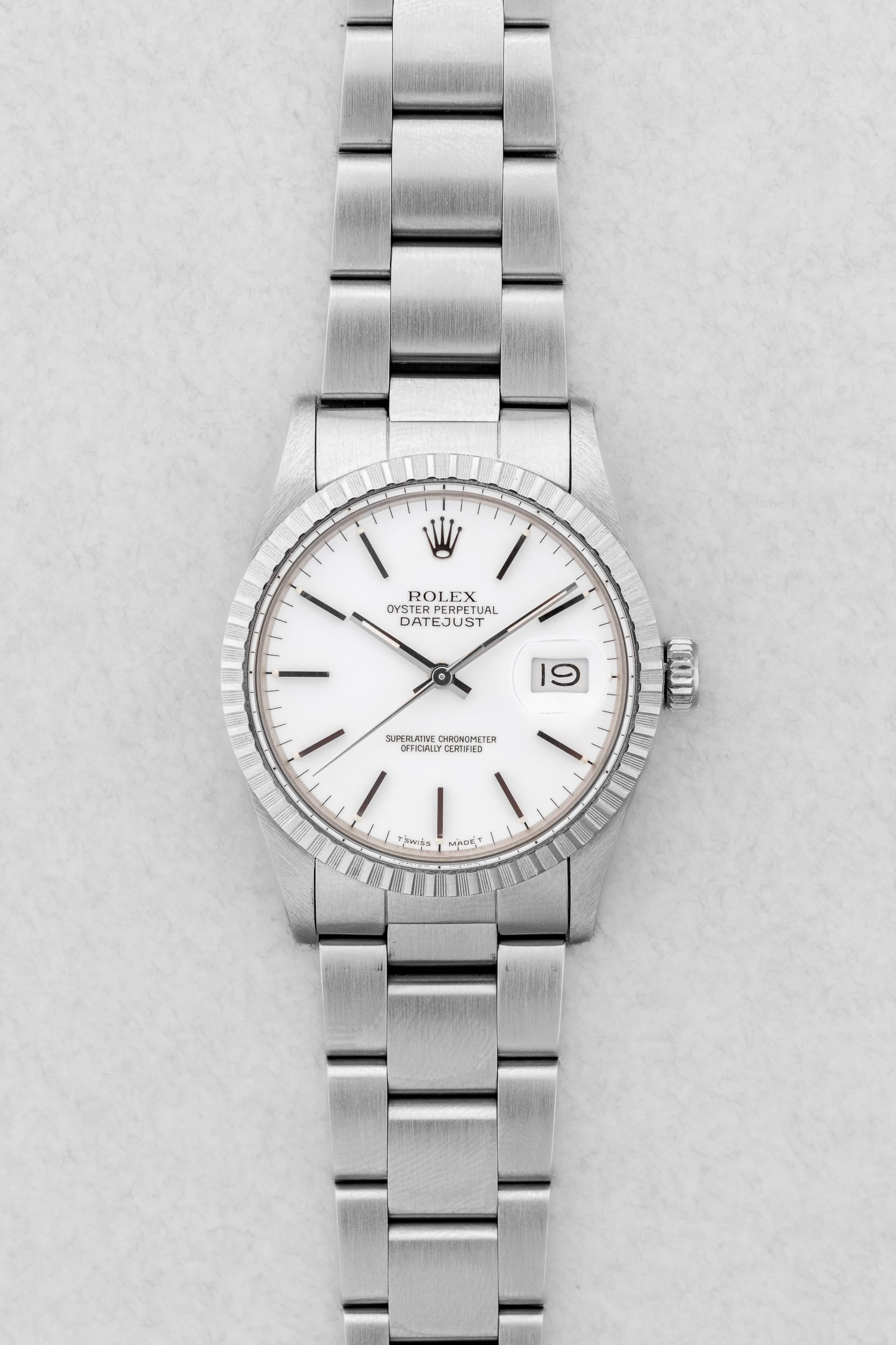 YJMW Rolex Datejust réf. 16030 de 1988 – Cadran « Porcelaine » + Garantie d'origine - Front
