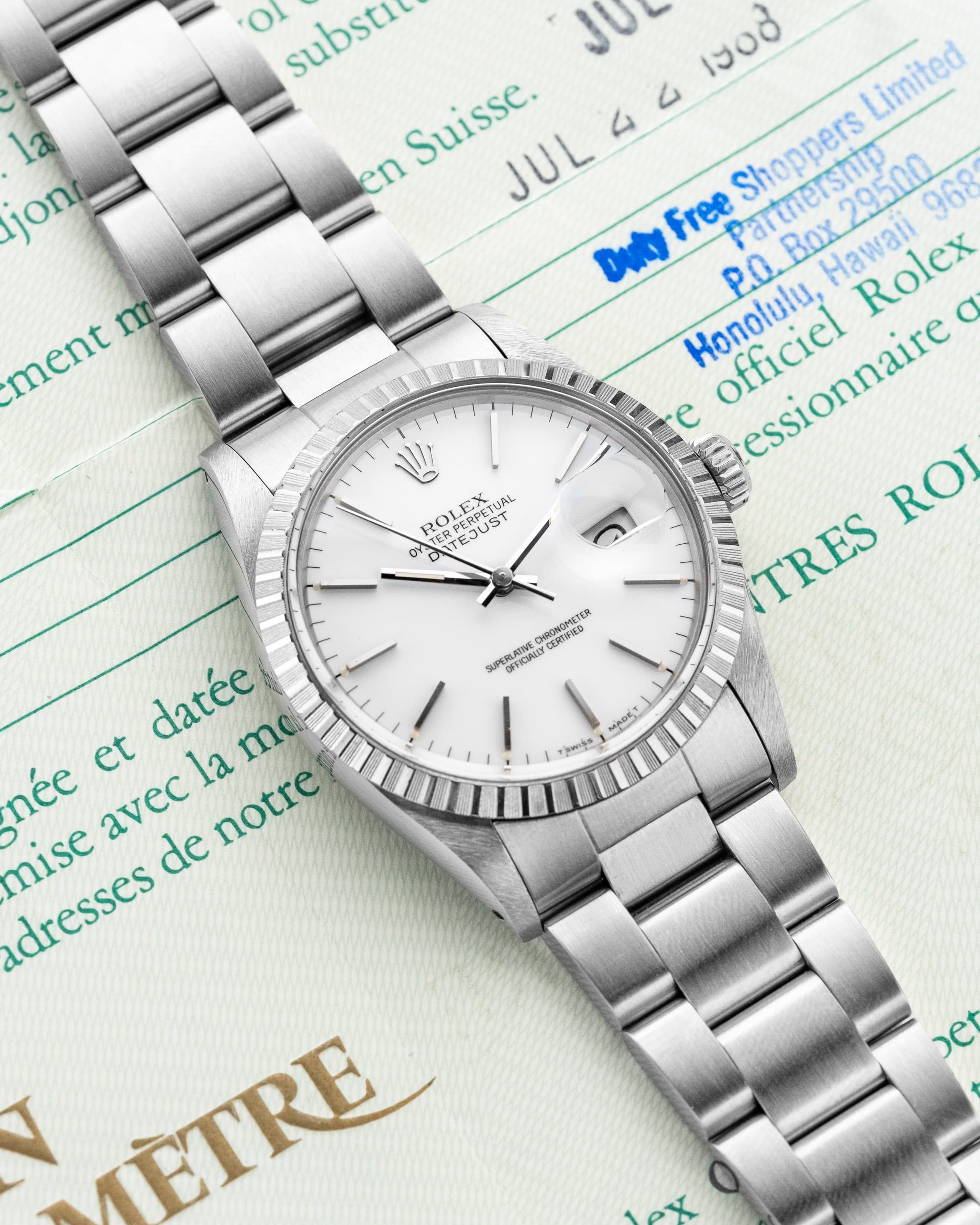 YJMW Rolex Datejust réf. 16030 de 1988 – Cadran « Porcelaine » + Garantie d'origine - Lifestyle