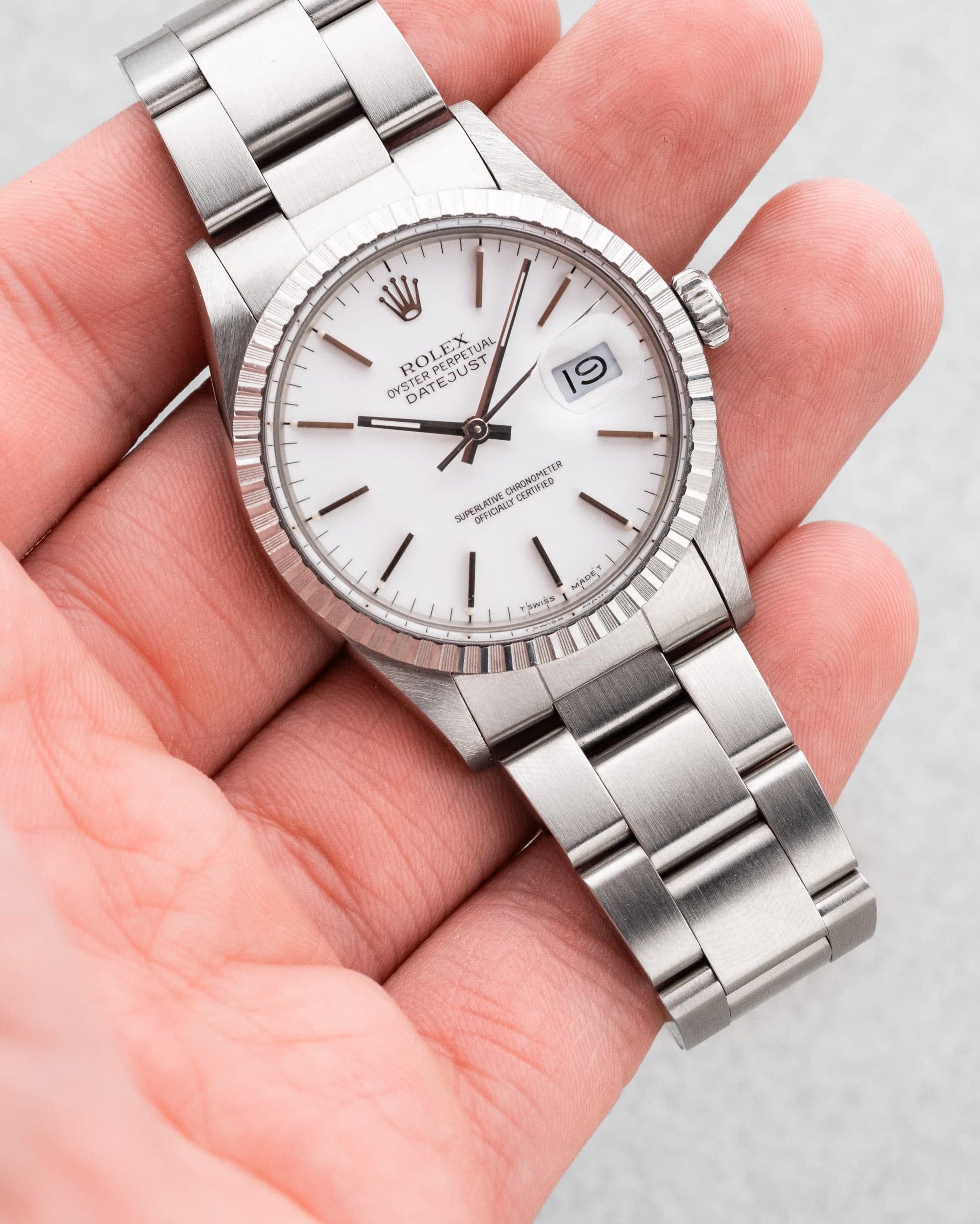 YJMW Rolex Datejust réf. 16030 de 1988 – Cadran « Porcelaine » + Garantie d'origine - Wristshot