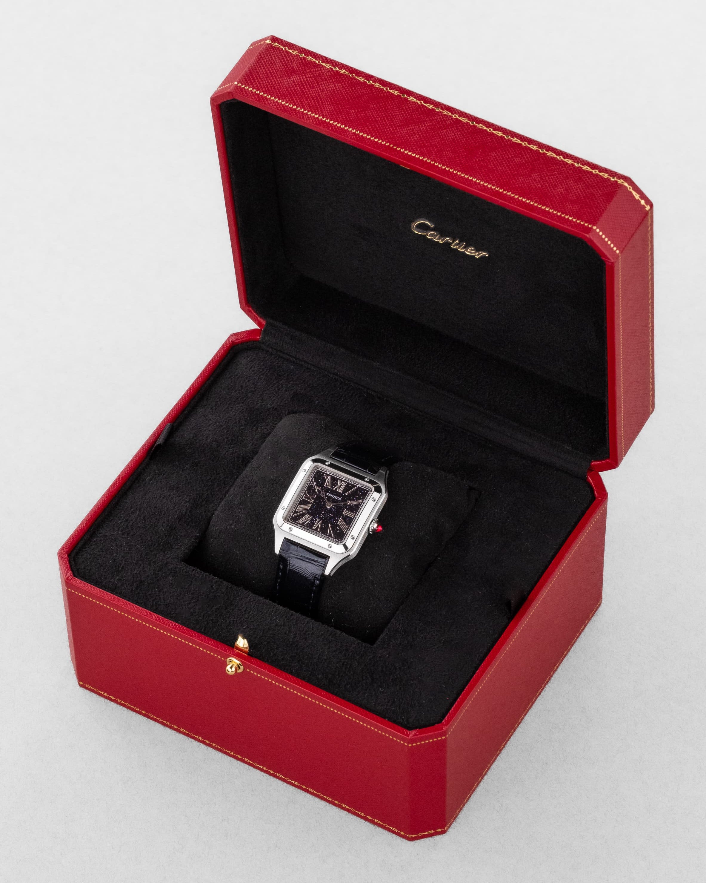 YSVF Cartier Santos-Dumont en Platine et Aventurine bleue, Édition limitée « La Baladeuse », neuve de 2025 - Box