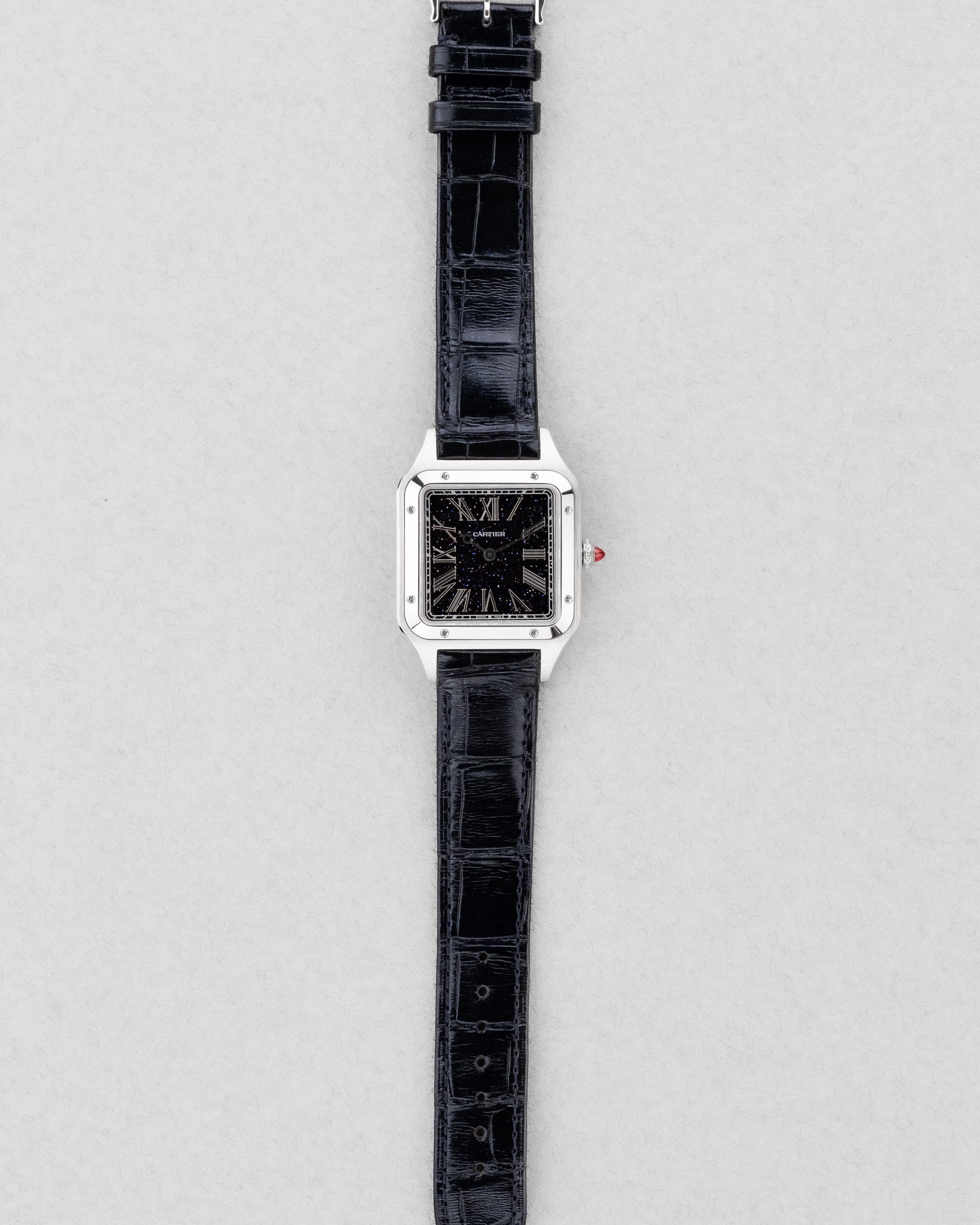 YSVF Cartier Santos-Dumont en Platine et Aventurine bleue, Édition limitée « La Baladeuse », neuve de 2025 - Overview