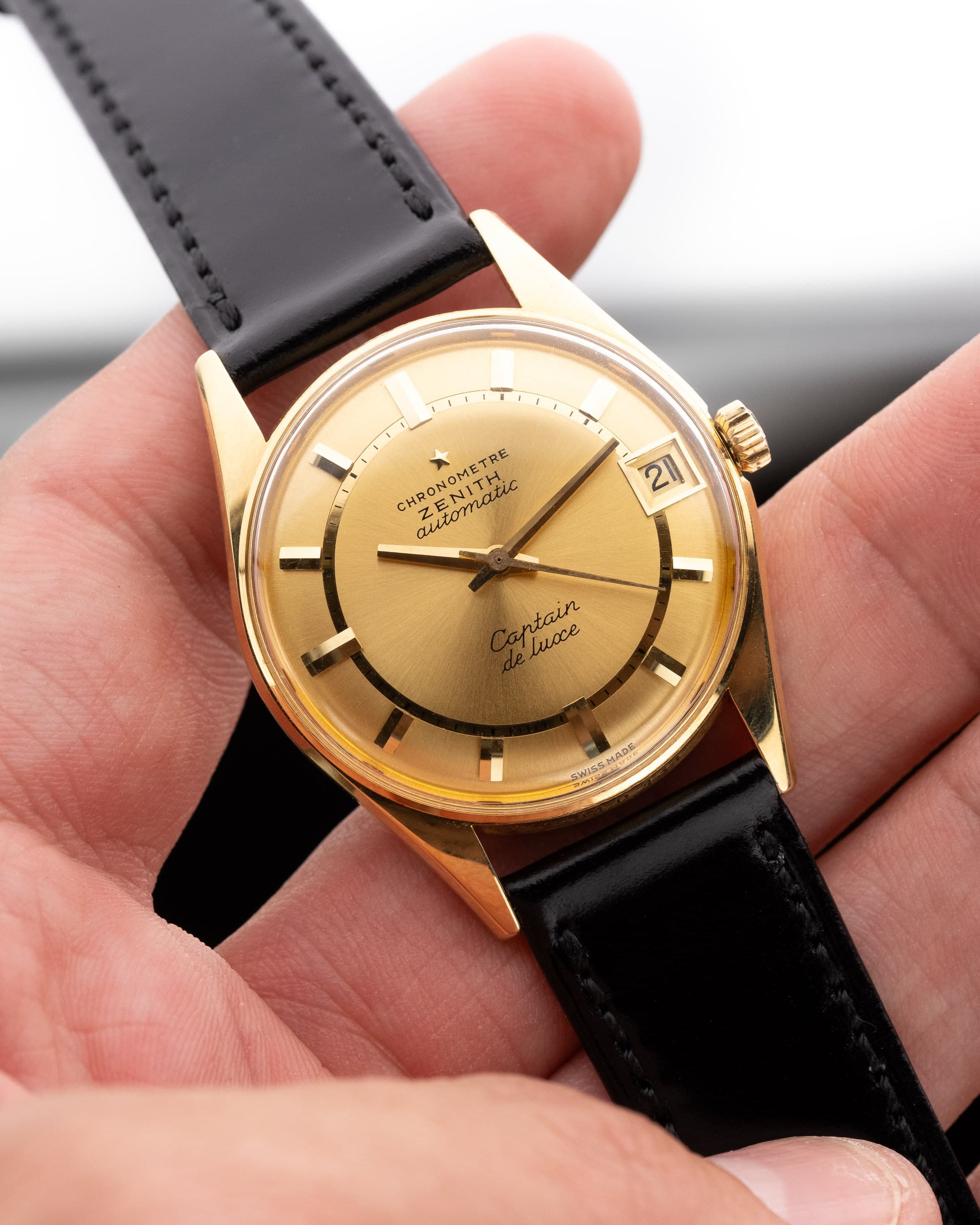 Z3DV Zenith Captain De Luxe Chronomètre Automatic en or jaune de 1970 - Overview