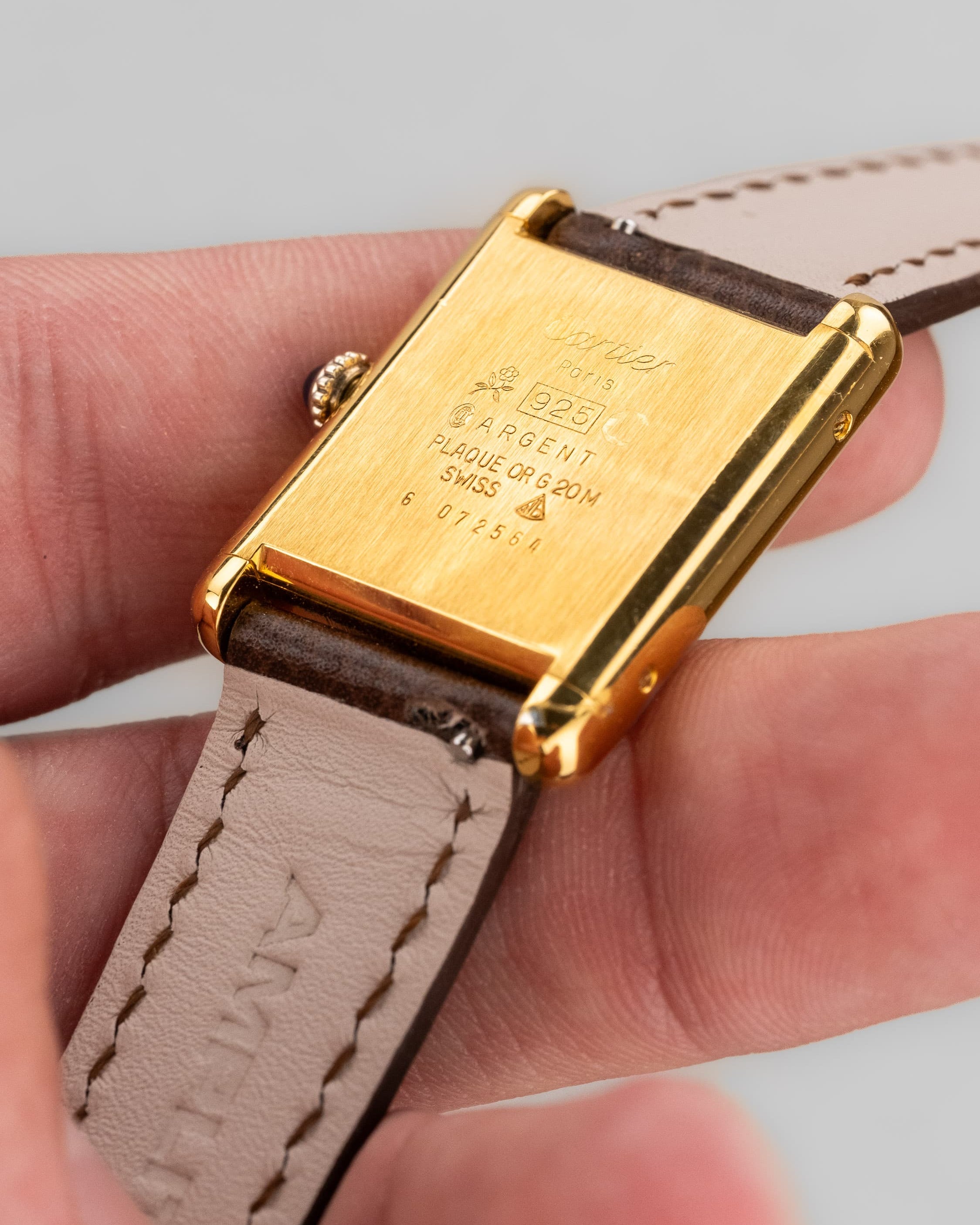 Z55B Cartier Tank Must Mécanique GM 6 « Wood/Turtle/Tortoiseshell Dial » - Back